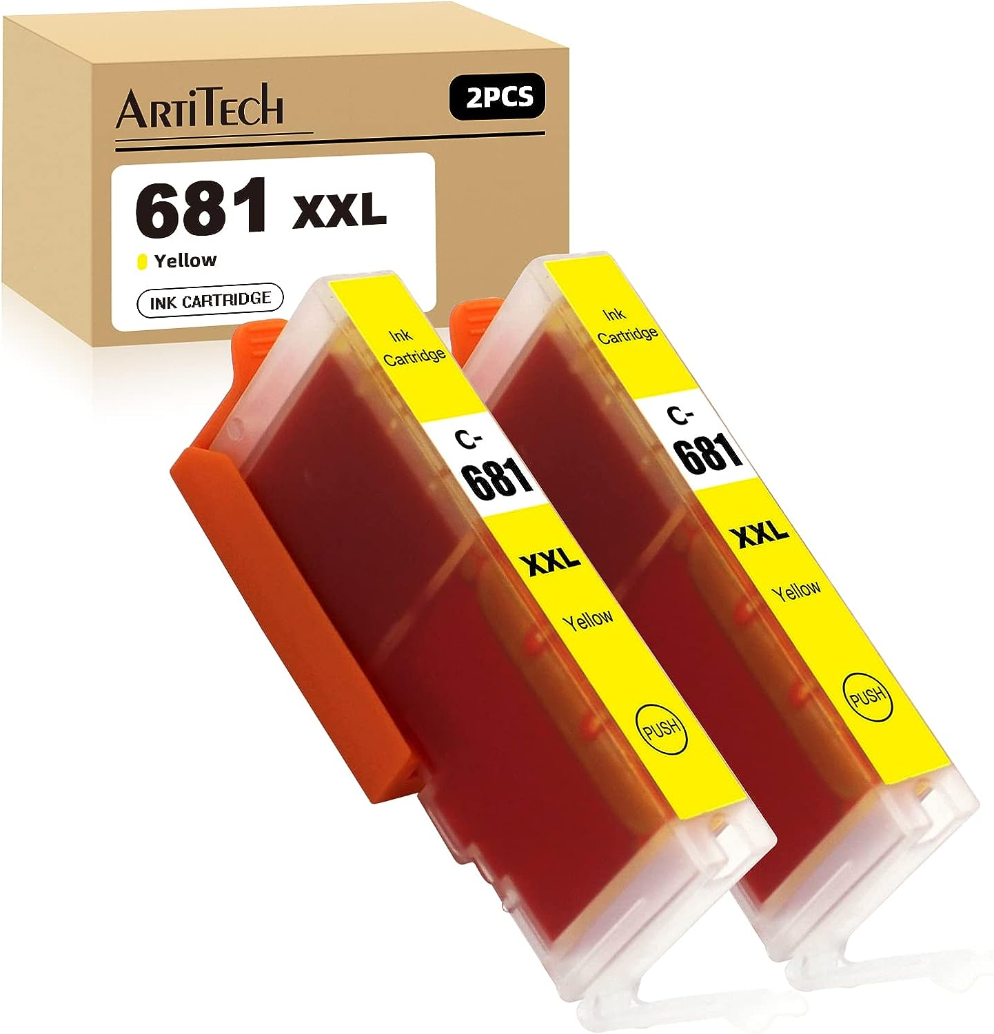 681XXL Ink Cartridges for Canon 681 Compatible with Canon TS706 TR7560 TR8560 TS6160 TS6260 TS8160 TS8260 TS9160 TS9560 Printer Ink Set (Pack of 2) (Yellow)