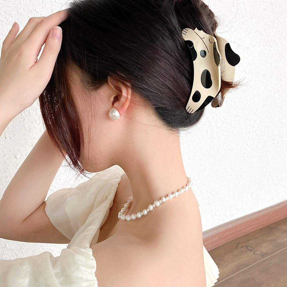 2 Pack Cute Dog Hair Claw Clips for Thick and Thin Hair Large Non-Slip Jaw Clips Hairpins Dog Styling Hair Accessories for Women Girls (2 Styles) image number 1