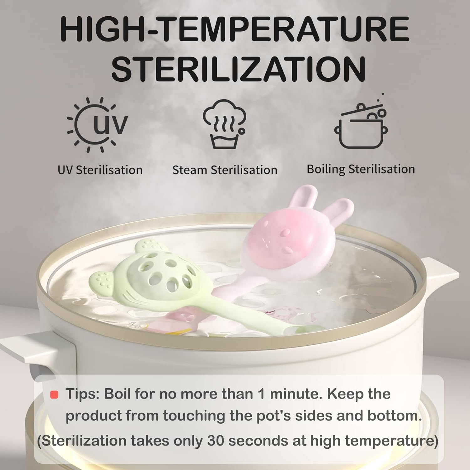 Textured Silicone Teething Toys for Baby, 2 in 1 Rattle and Teether Toy, Sensory Exploration and Teething Relief, Easy to Hold Handles, 0+ Months (Pink) image number 4