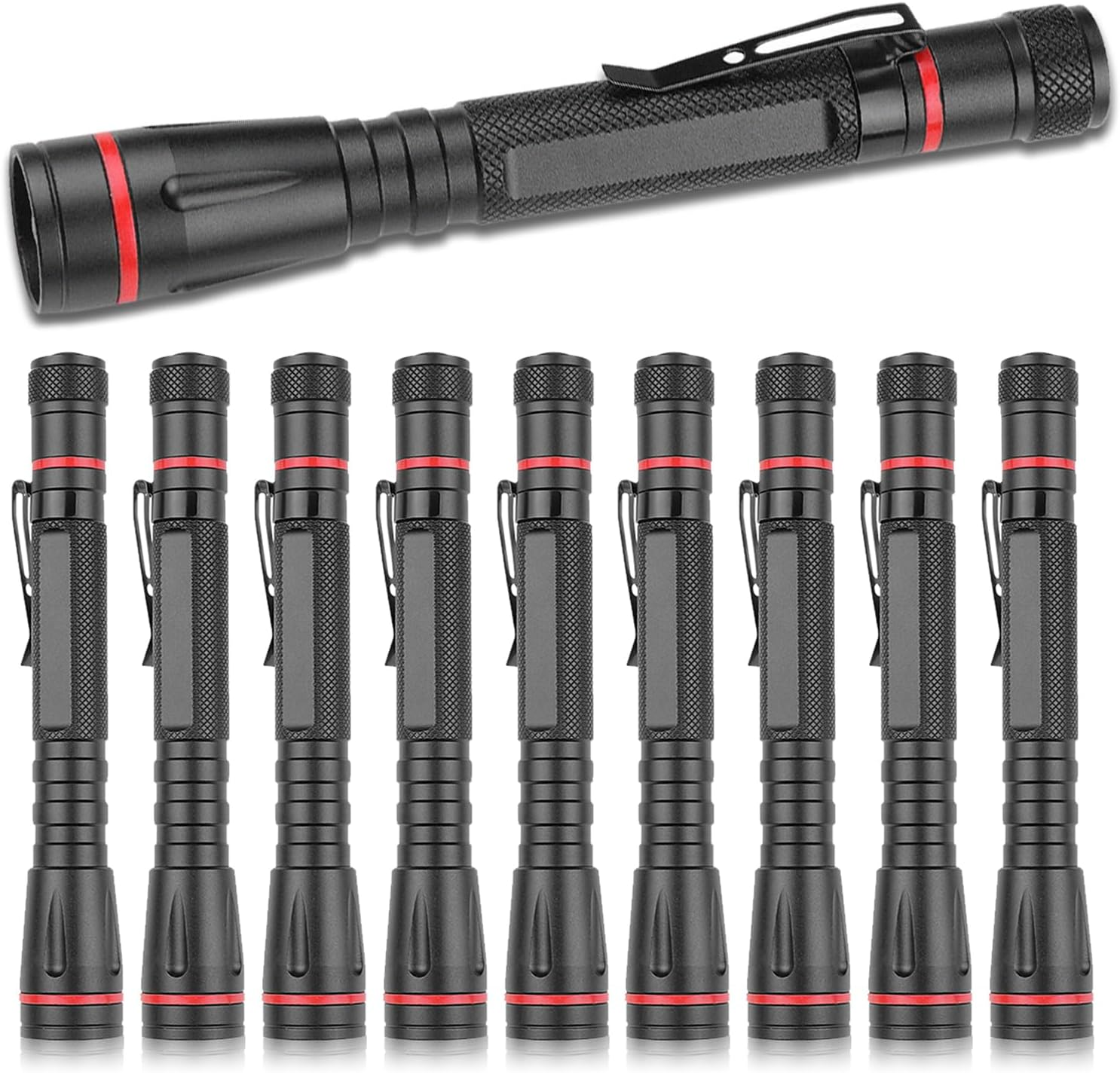 LED Pocket Pen Light Flashlight Small Mini Flashlights Handheld Pen Lights Penlight with Clip for Camping, Home, Outdoor, Inspection, Emergency Use (10 Pieces 5.1 Inches) image number 3