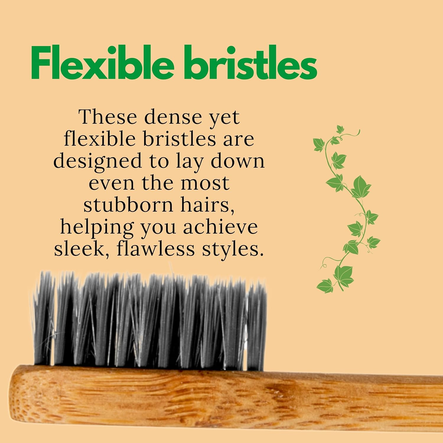 Grannaturals Edges Brush and Comb for Edge Control - Sturdy Bamboo Handle - Styling & Gentle Care Tools - Edge Fixer for Baby Hairs - Compact Curling Accessories for Curly Hair image number 6