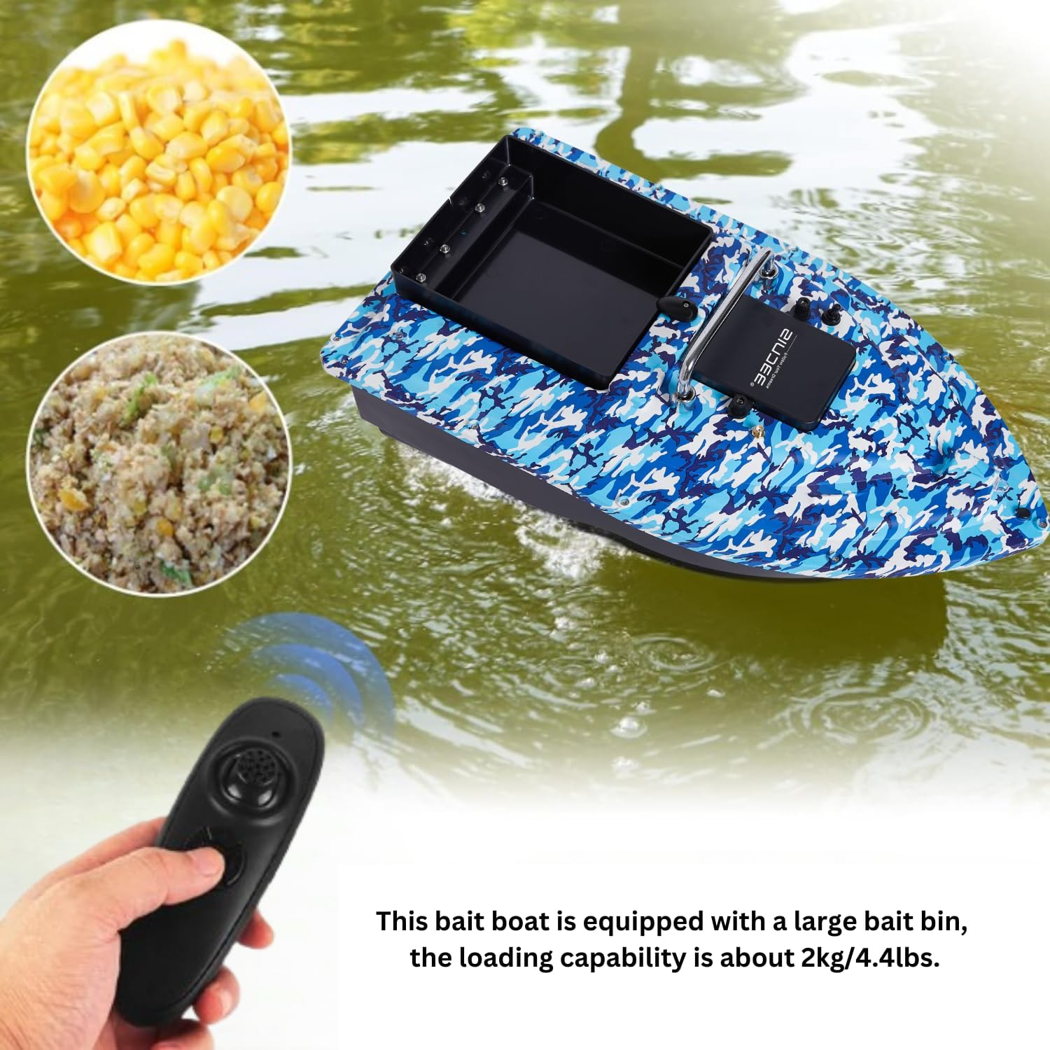 Bait Boat, RC Bait Boat, 546-Yard Range Remote Control, 4.4Lb Loading Capacity, Dual Motor & Battery System | Long-Range Fishing Bait for Serious Anglers image number 3