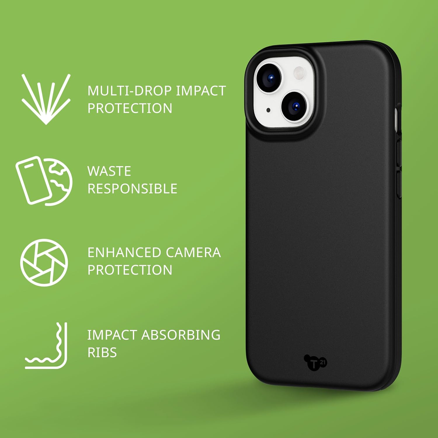 Tech21 Evolite Case for Iphone 15, Black - Denim Blue image number 6