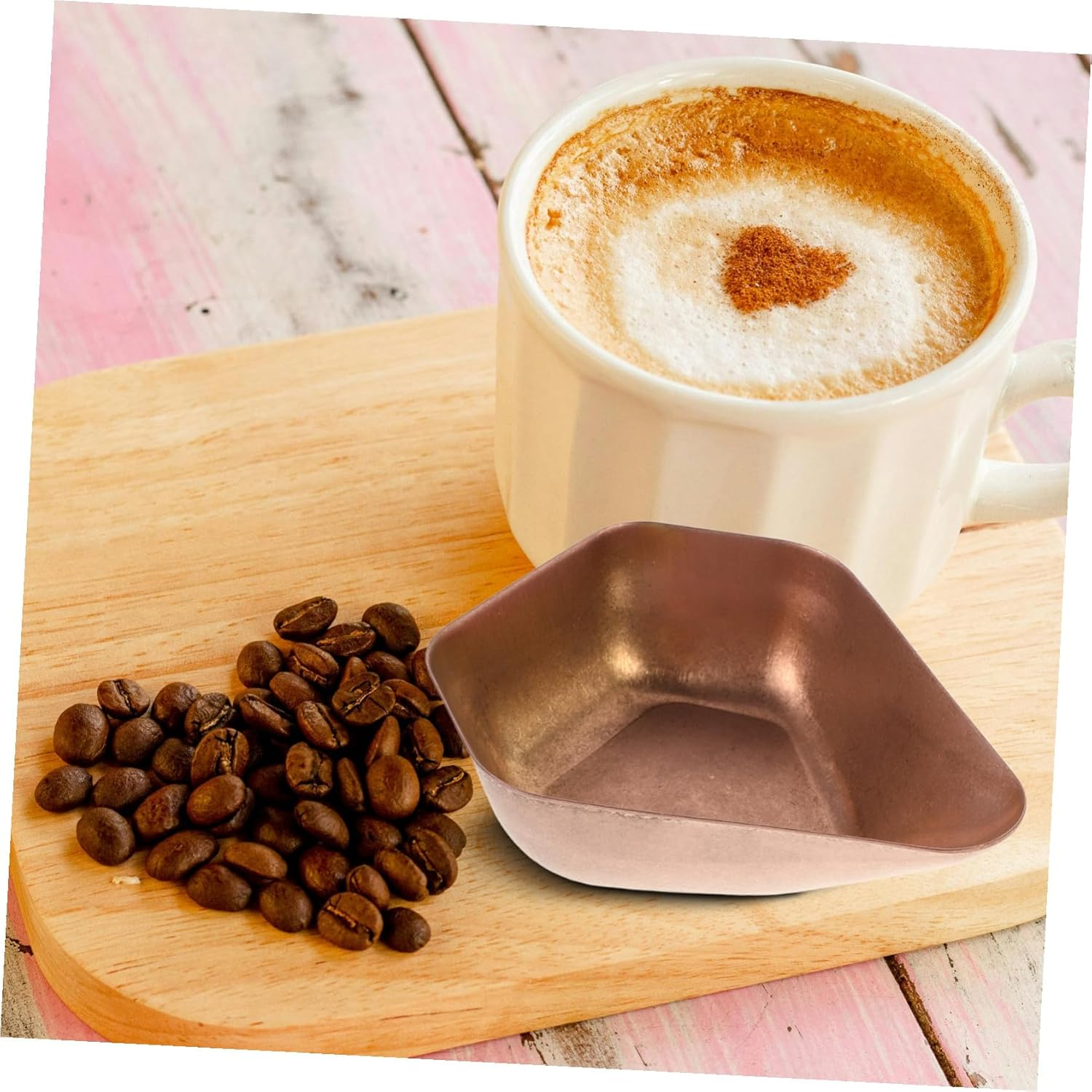 LABRIMP Stainless Steel Coffee Bean Dosing Tray Multi-Function Measuring and Serving Plate for Coffee and Tea Beans Kitchen Cafe Display Holder image number 5