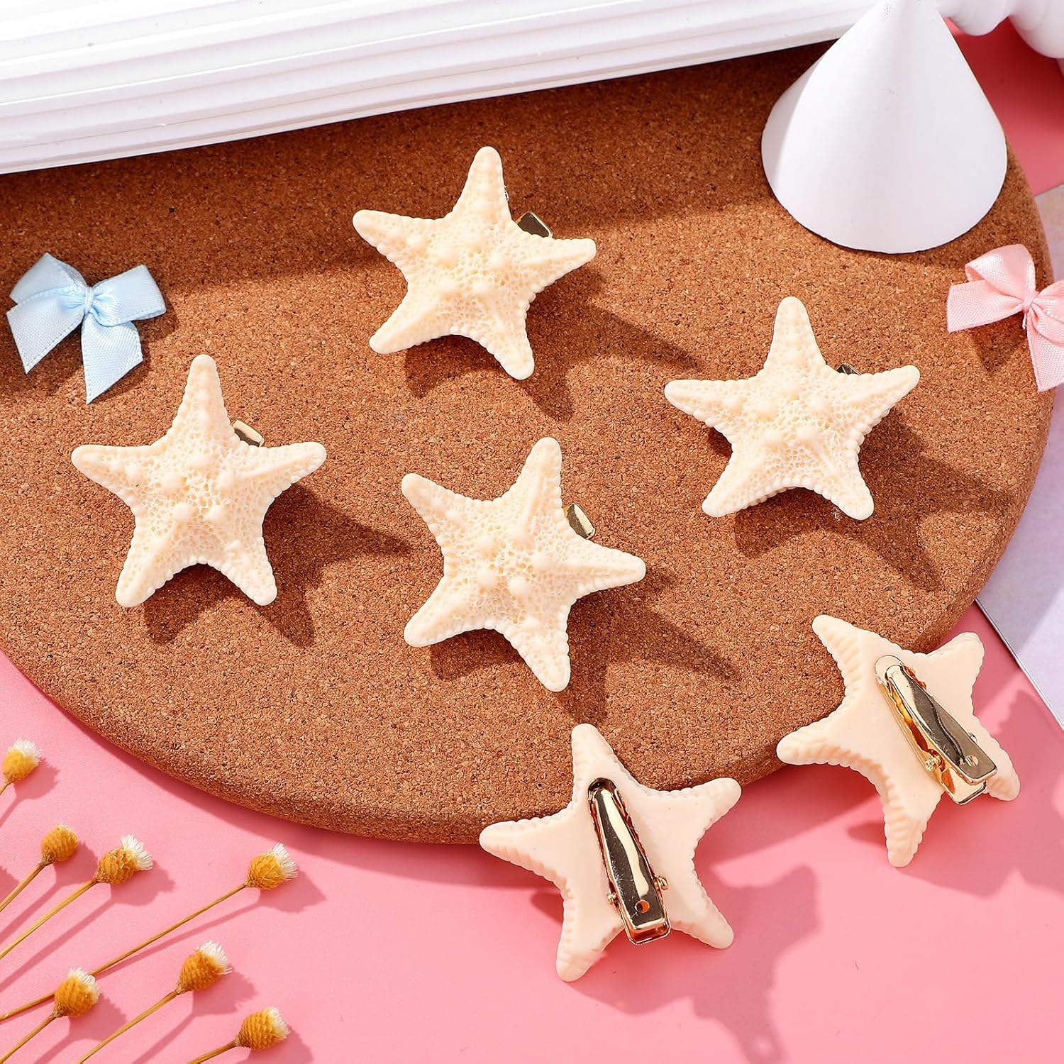 Beaupretty Pack of 6 Starfish Hair Clips - Theme Hair Clips Mermaid Hair Clips Starfish Hair Clips Mermaid Hair Accessories for Women and Girls image number 3