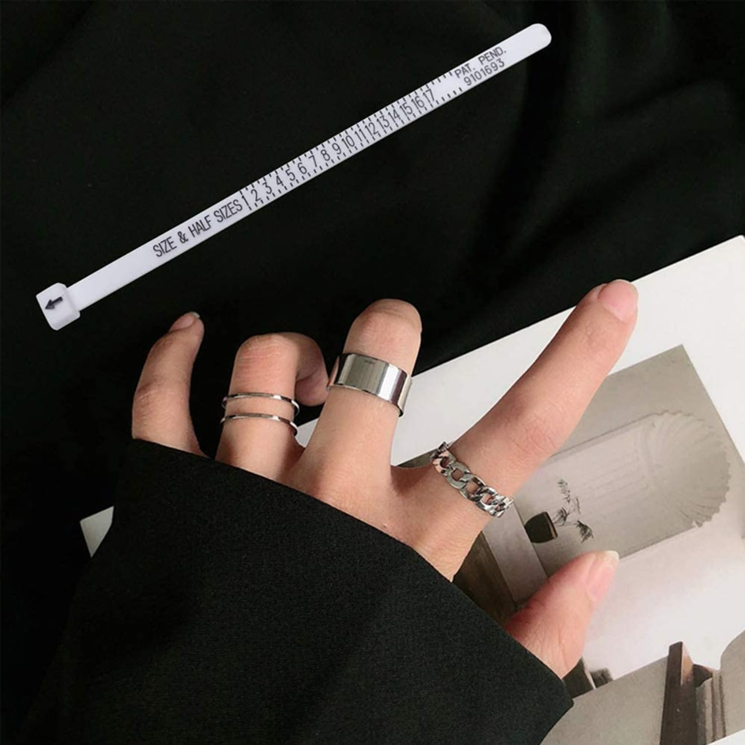 UK US Ring Sizer Women Men Measurement Tool Finger Sizes image number 1