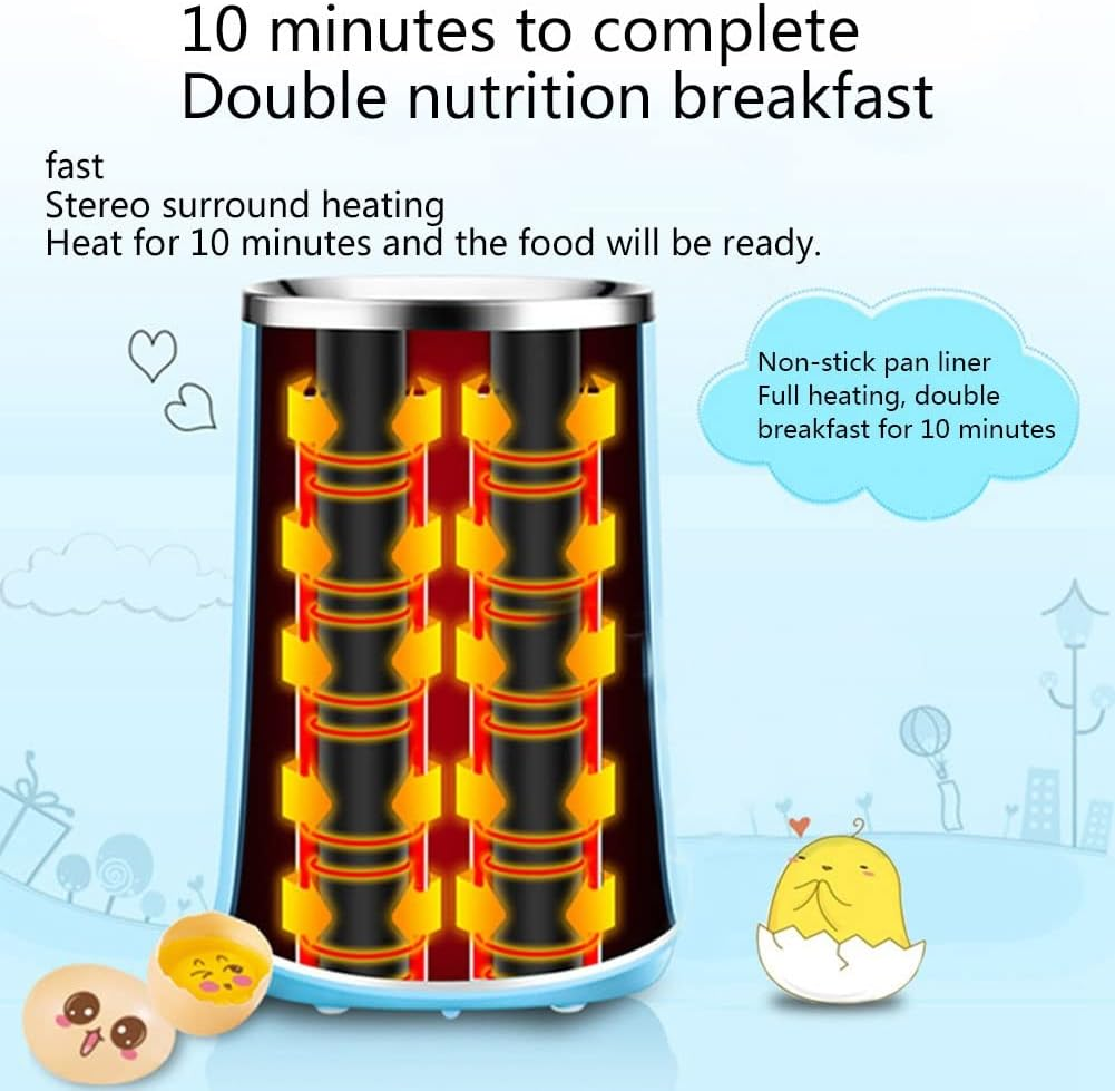 Electric Egg Roll Maker Egg Sausage Machine Omelette Machine Egg Boiler Vertical Nonstick Cooker Egg Cup DIY Breakfast Maker Kitchen Cooking Tool (Size : Double+100 Bamboo) image number 4