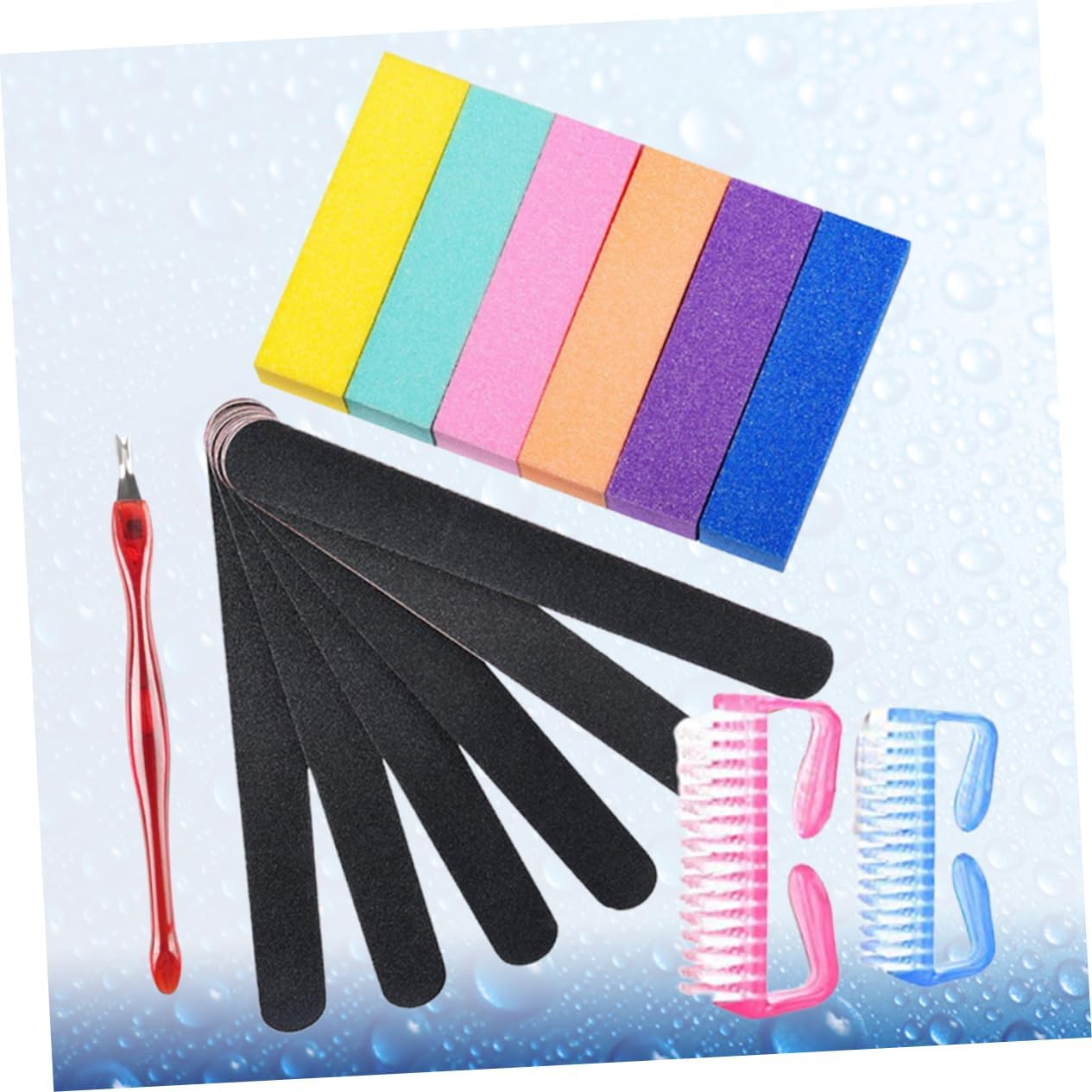 Minkissy Nail Art Tool Supplies Square Nail Polishing Strip Set High Bounce Polish Files Sanding Blocks For image number 2