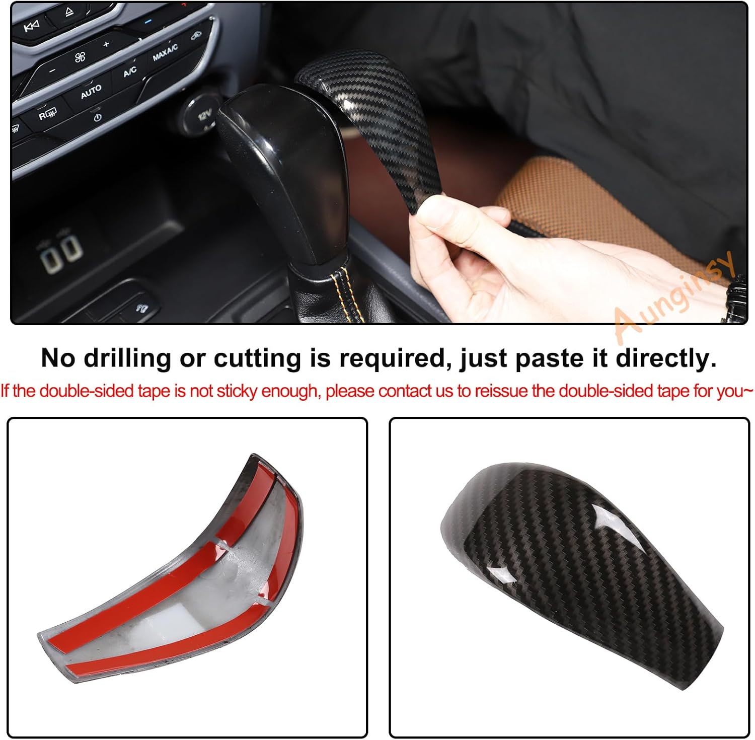 Car Shifter Gear Hand Brake Trim Cover Compatible with Ford Ranger 2015-2018