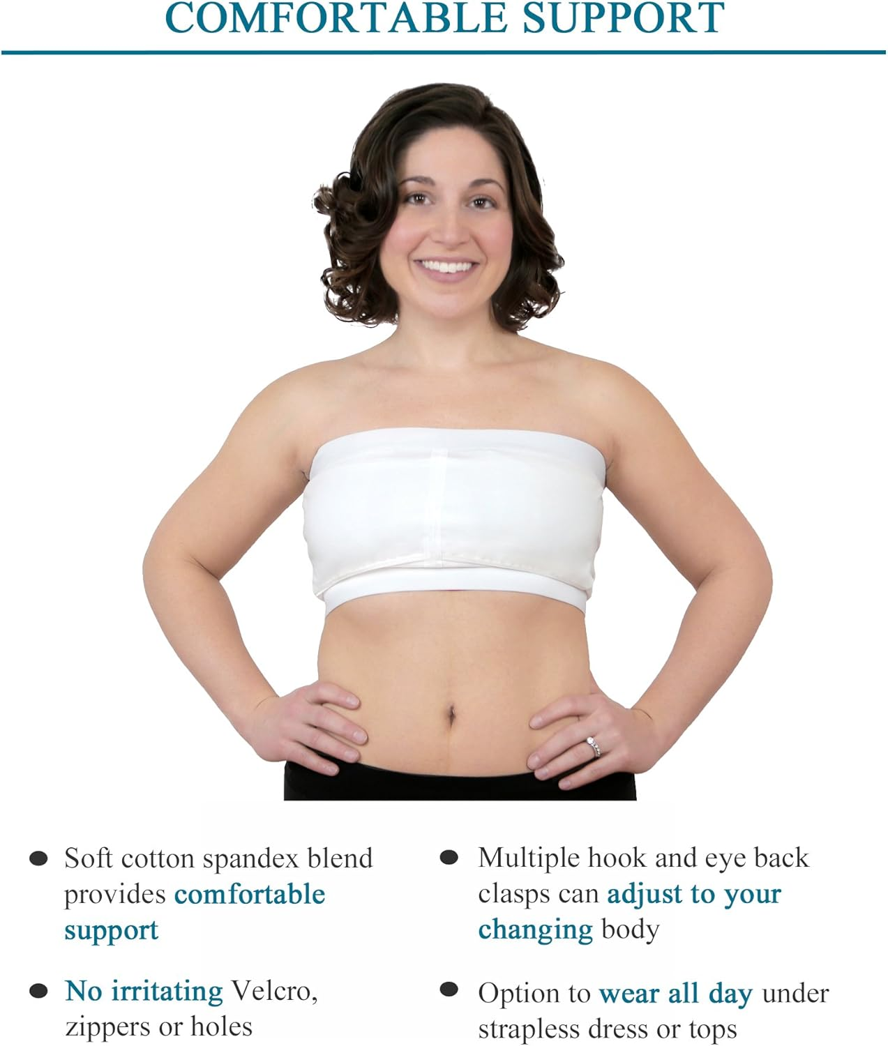 Rumina&rsquo;S Strapless Nursing Bra with Built-In Hands-Free Pumping Bra, White, One Size