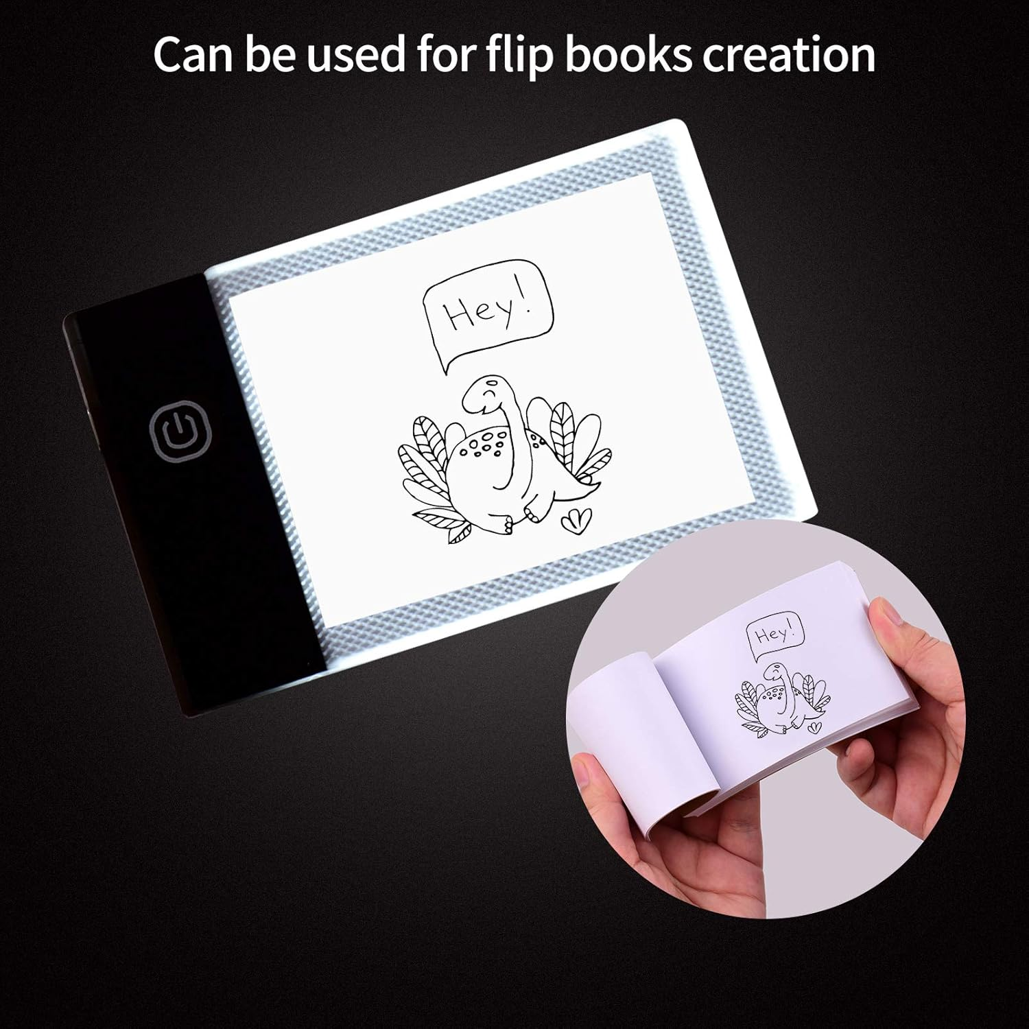 Super Mini LED Light Pad Ultra-Thin Light Box USB Powered Dimmable Brightness Artcraft Tracer for Children Students Adults Drawing Tracing Practise Calligraphy Flipbook Flip Books Animation Cartoon image number 5