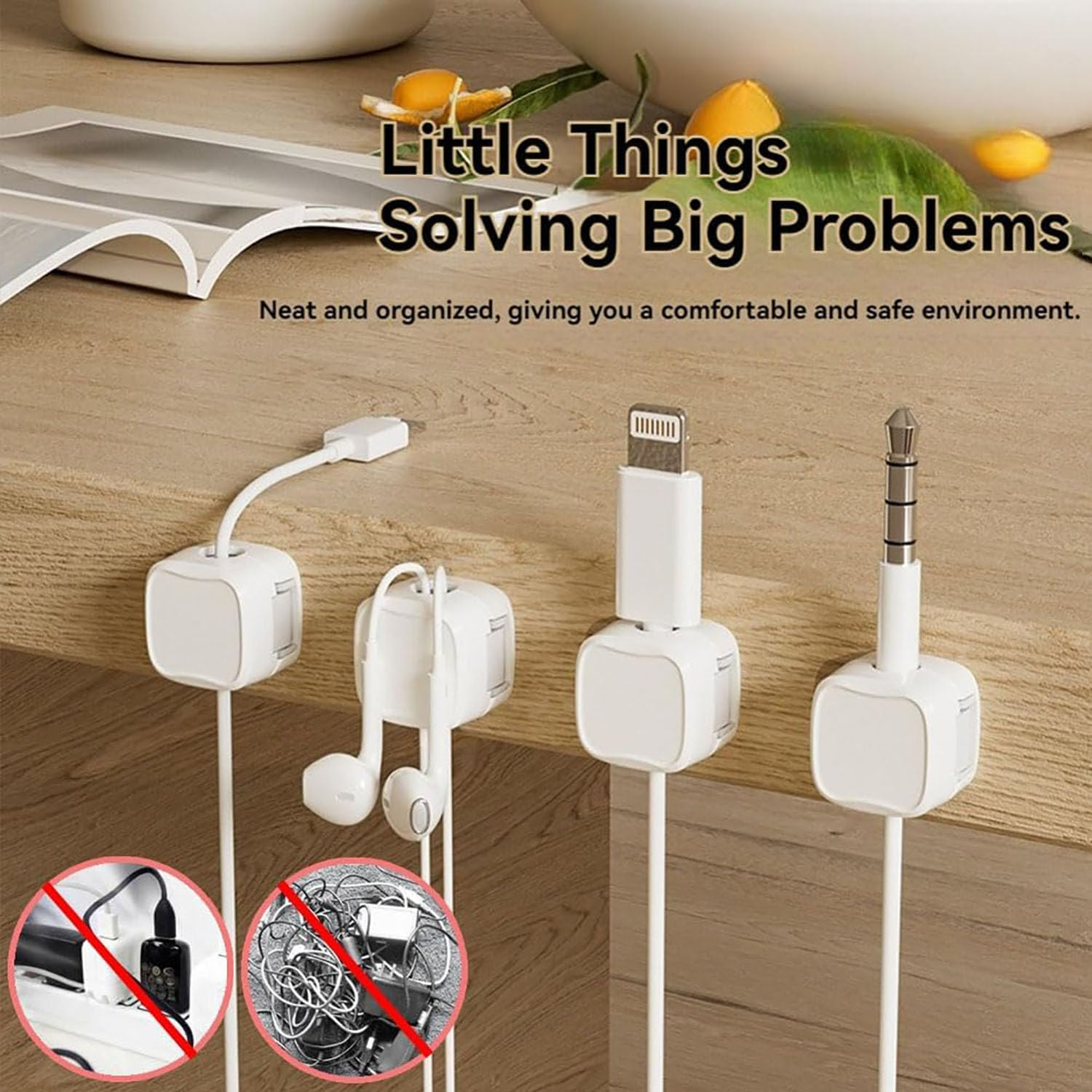 6 PCS Charging Cable Magnetic Cable Organizer Storage Holder, Uierty Charging Cable Magnetic Cable Organizer Storage Holder, Uierty Cable Management, Easy Secure under Desk Cable Management for Home image number 5