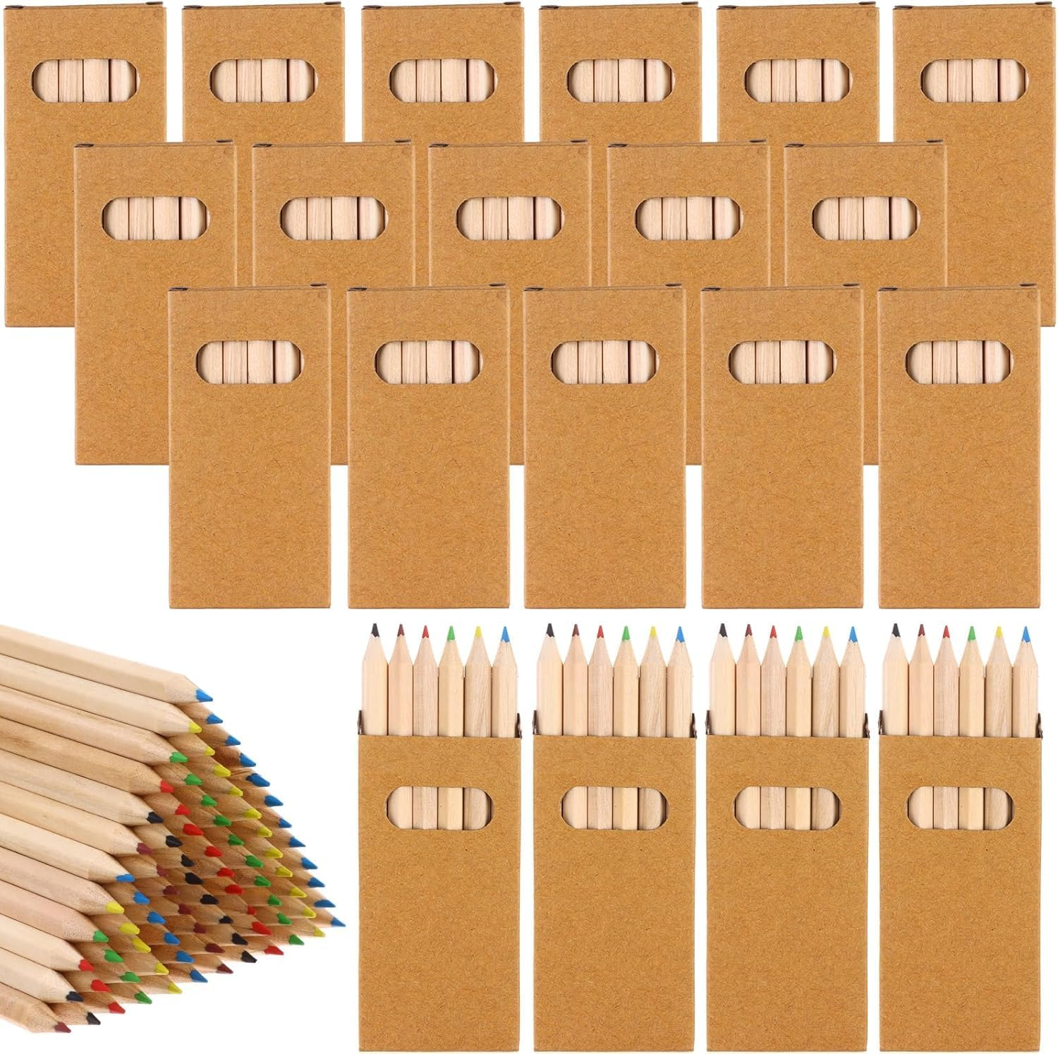 120Pcs/20 Boxs Boxs Colored Pencils Bulk Mini Drawing Pencils Set for Kids, 3.5Inch Short Fat Color Pencils for Adult Coloring Books, Classroom School Drawing Birthday Wedding Party Favors image number 4