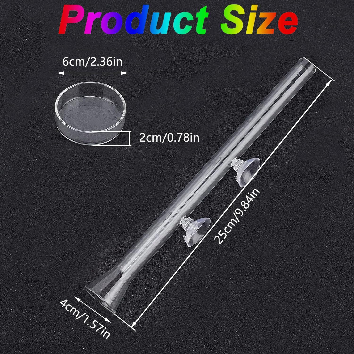 Mtxorvix Shrimp Feeding Tube and Dish, Fish Tank Feeding Ring, Glass Shrimp Feeding Tube and Dish for Aquarium Shrimp, Fish Tank Shrimp Feeder with Glass Bowl and Suction Cups (25CM) image number 1