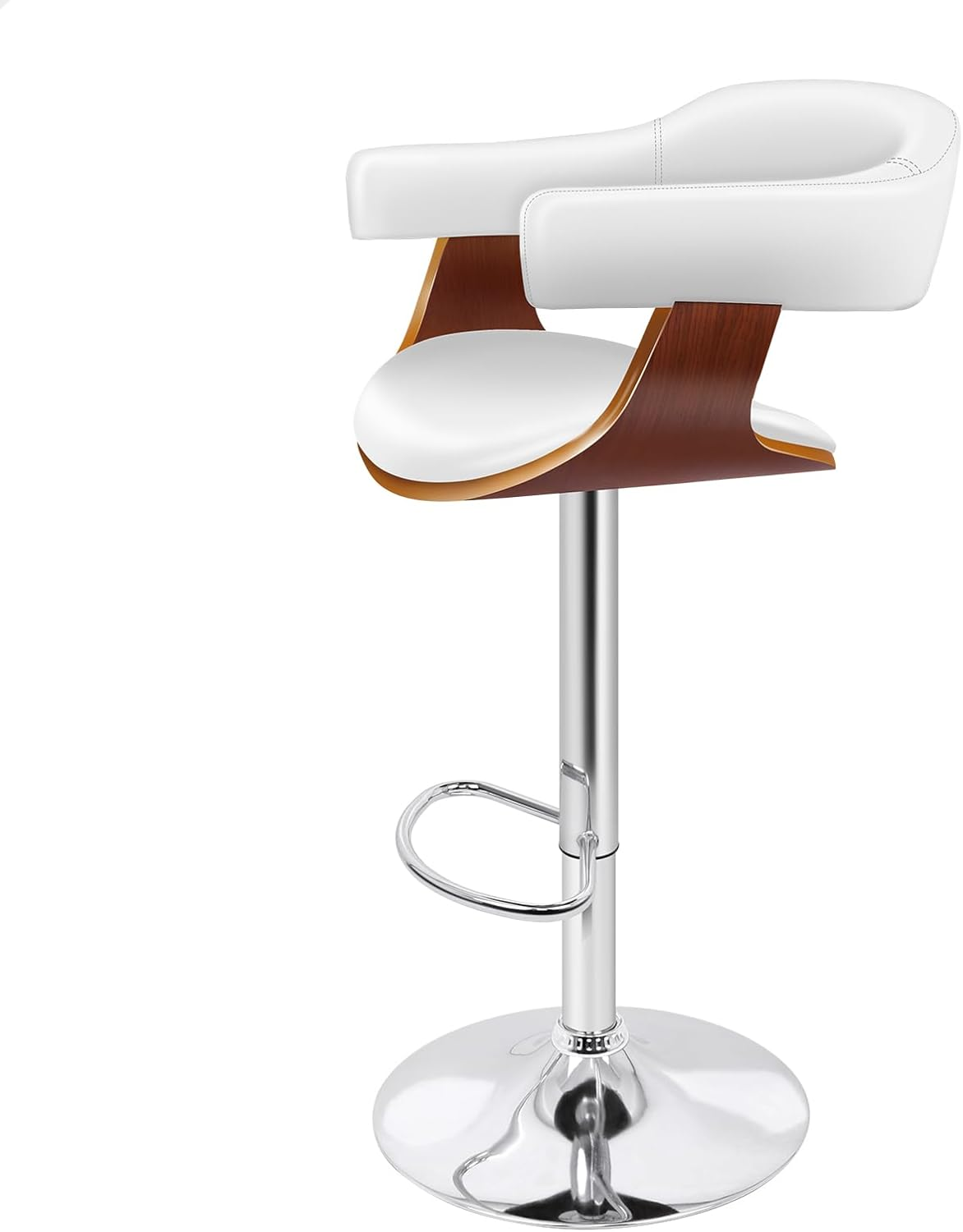 ALFORDSON 1X Bar Stool Adjustable Kitchen Stool Joan Swivel Counter Barstool Dining Chair Home Bar Furniture in 61-82Cm Seat Height with Floor Protector for Dining Room All Black