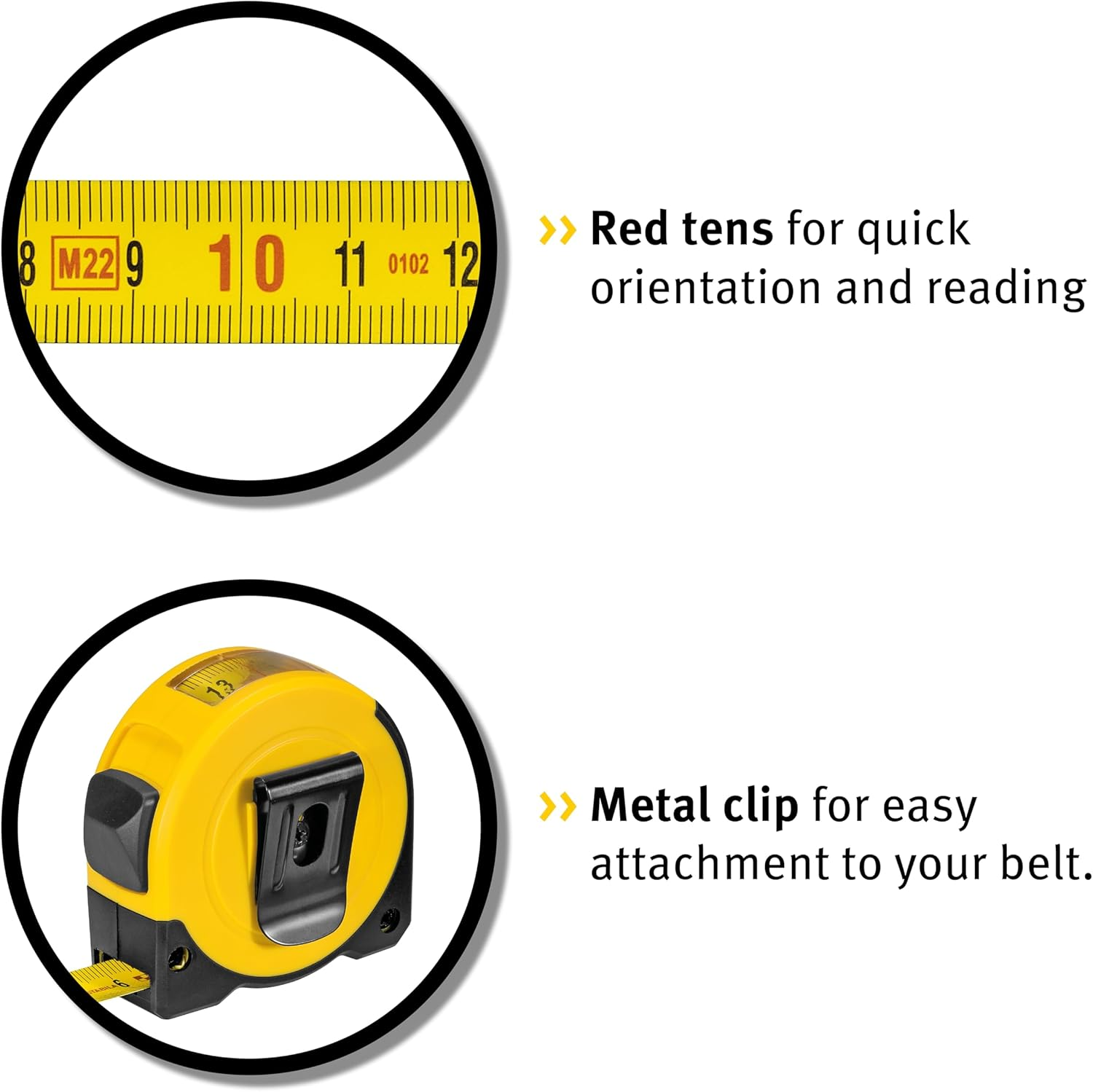 STABILA Pocket Tape Measure BM 150 3M Metric Scale Tape Measure Direct Reading Window Shatterproof ABS Housing Movable Start Hook Belt Clip MID Accuracy image number 3