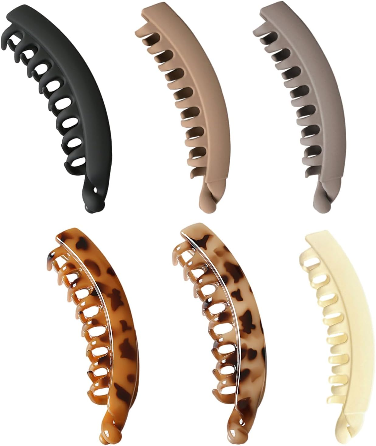 Large Banana Clip, 6 Pcs Banana Hair Clips, Claw Clip for Medium Thick Hair, Strong Hold Ponytail Holder Hair for Women and Girls, 13Cm Nonslip Clincher Combs for Long Hair image number 4