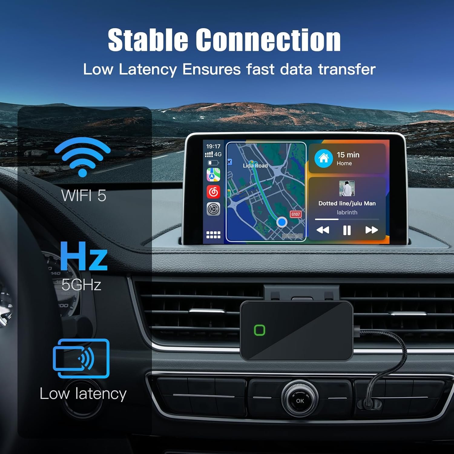 B1 Hottest Plug and Play Wireless Carplay Adapter Convert Wired Carplay to Wireless Carplay,Online Updates Keep Original Control,For Car from 2014 Onwards (B-2) image number 2