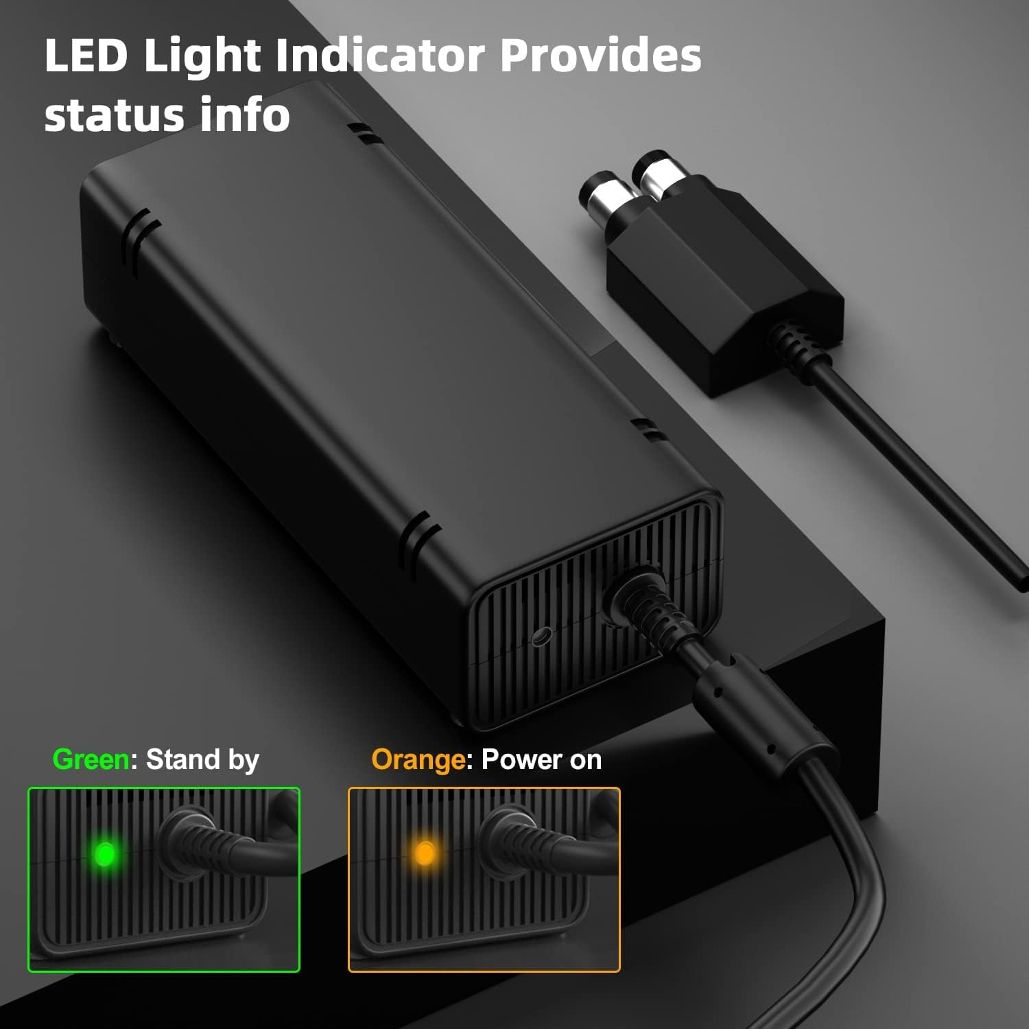 Power Supply Replacement for Xbox 360 Slim,Ac Adapter Power Supply[Advanced Quiet Edition] with Cooling Fan Compatible with Xbox 360 Slim Console image number 2