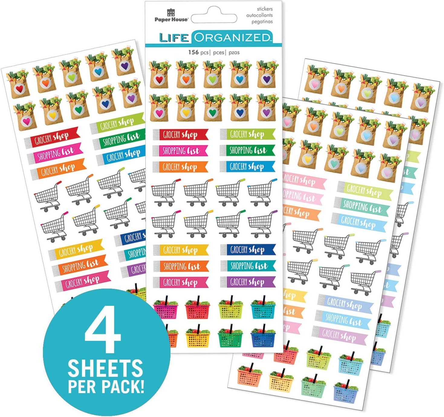 Paper House Productions SET-0008 Functional Icons Planner Bundle-Includes 28 Sheets 7 Themes over 1200 Stickers image number 3