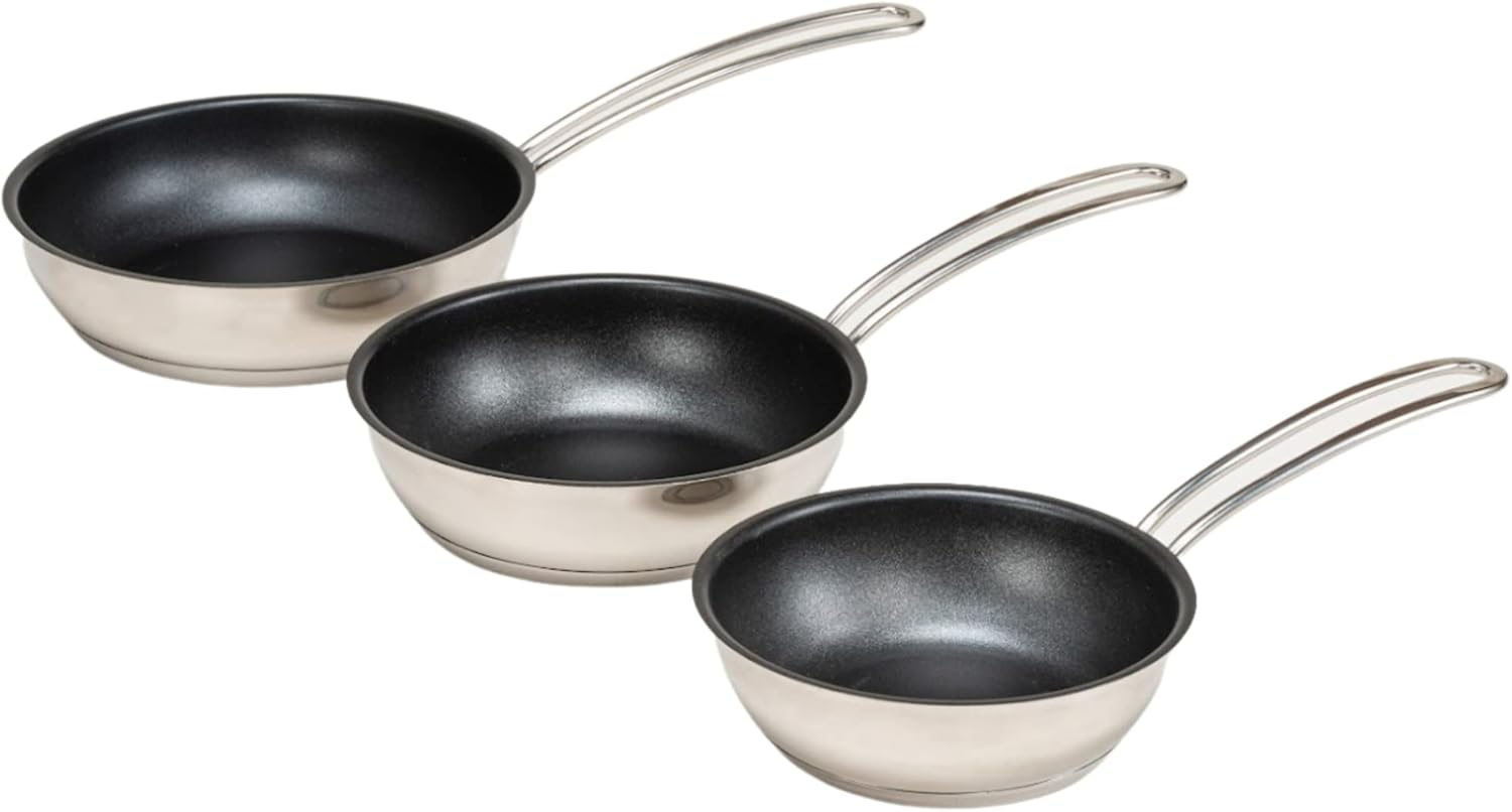 K&uuml;chenprofi Capri Stainless Steel Nonstick Mini Fry Pan/Skillet for Making 2 Eggs, 6.3" - Non Stick 2 Egg Pan - Mini Stainless Steel Nonstick Frypan - Egg Pan Steel Mini - Stainless Steel Mini Fry Pan image number 2