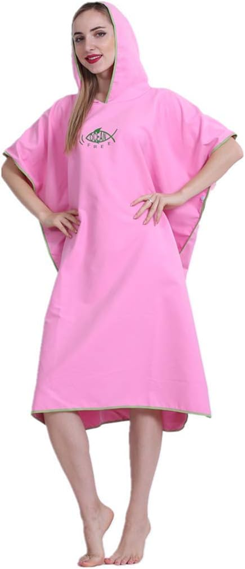 X-Labor Unisex Bath Poncho Beach Towel Microfibre Quick Drying Bathrobe Poncho with Hood Shower Towel Swimming Surfing Beach Diving Bath Resort, A-Dark Blue, One Size - A-Black image number 5