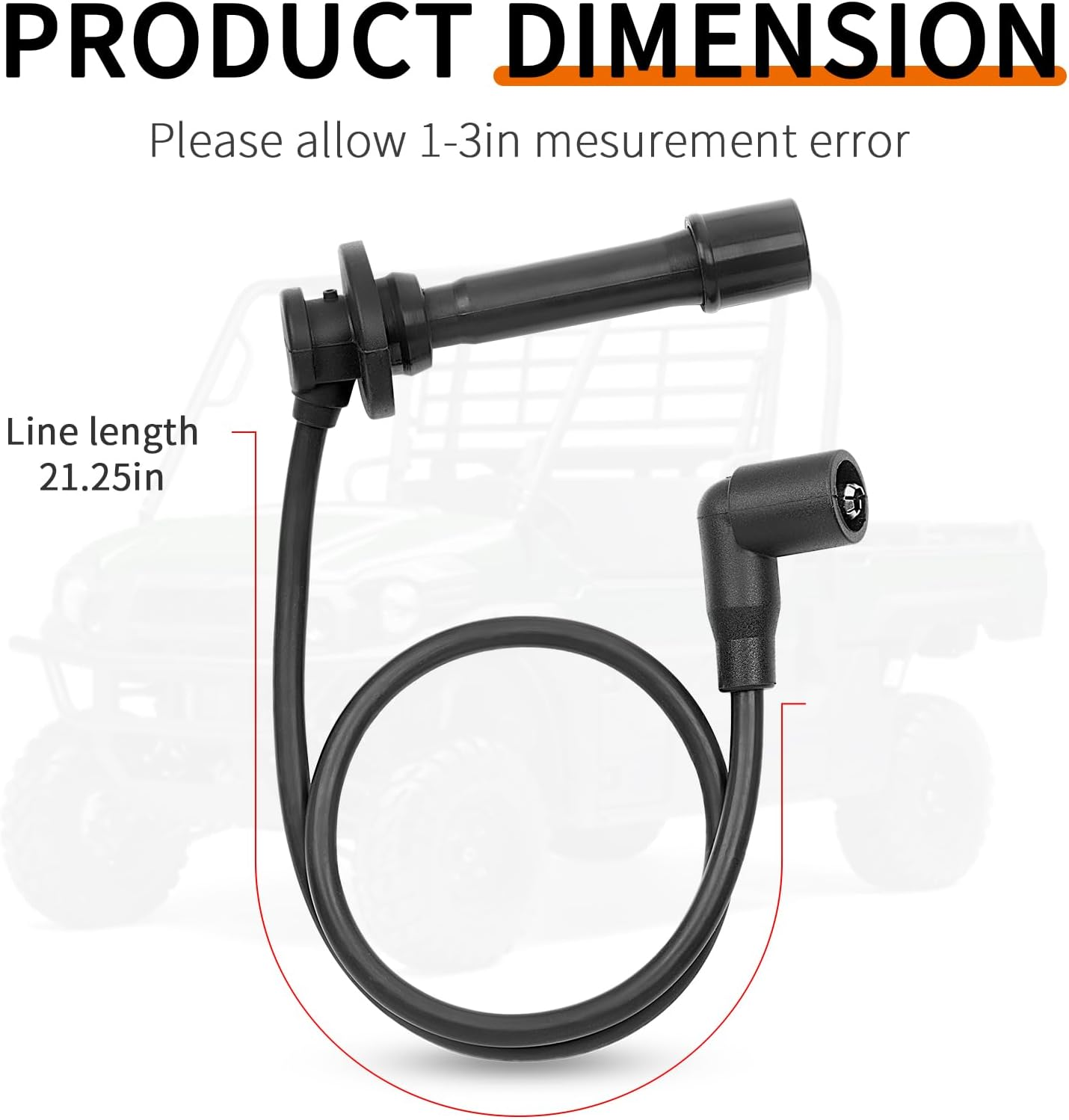 Spark Plug Cap & Wire for Kawasaki KAF820 KAT820 Mule PRO-FX PRO-FXR PRO-FXT 2015-2023 21150-0013 image number 1