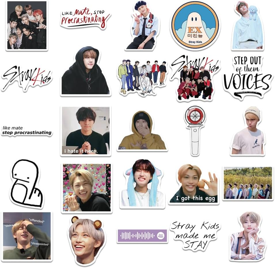 50Pcs Stray Kids Pack 2 Korean Singer Idol Stickers Vinly Decal Suitcases Skateboard Cars Luggage Helmets Ipads Boats Surfboards for Kids Teens image number 2