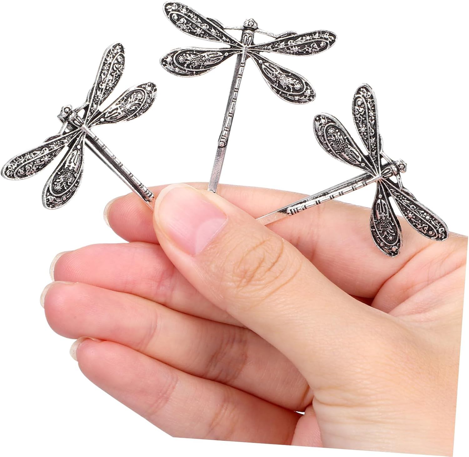 Didiseaon Dragonfly Hair Pins Metal 4Pcs for Christmas New Year Parties and Casual Wear