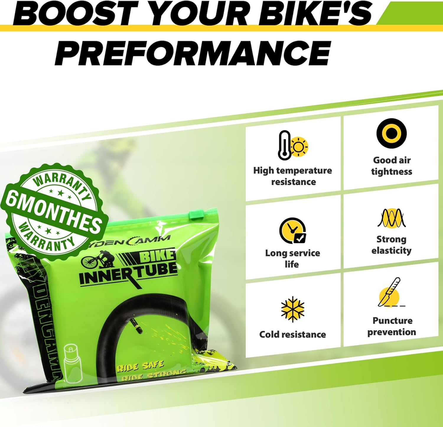 2 Pack 16'/ 20'/ 24'/ 26' X1.75/1.95/2.10/2.125 Bicycle Tube with 2 Tire Levers, Bicycle Tube with 32Mm Schrader Valve, Butyl Rubber Inner Tube for Road/Mtb/Kids Bike by Hydencamm(2 of One Size) image number 5