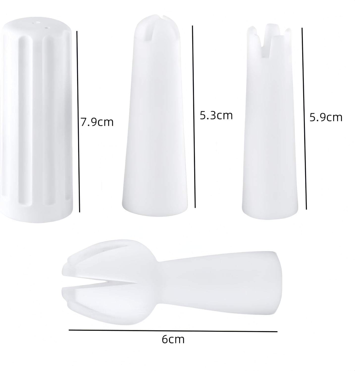 Whip Cream Dispenser Head,4 Pcs White Cream Whipper Replacement Parts Kit, Cream Whipping Dispenser, Whipped Nozzle,Whipped Cream Dispenser Replacement Parts, for Most Whipped Cream Dispensers