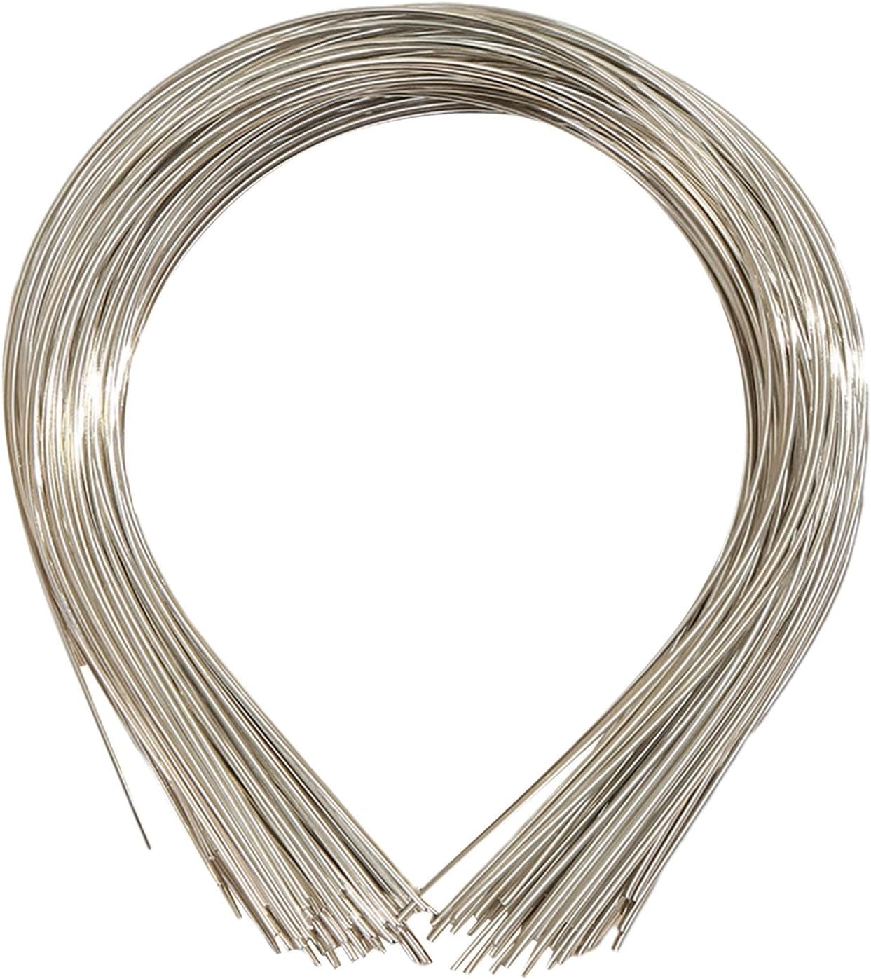 Oshhni 50Pcs Plain Metal Headbands for Crafts Thin Wire Hairband Bulk for Women Hair Accessory DIY Craft Supplies Blank Headbands for Crafting, Silver image number 3