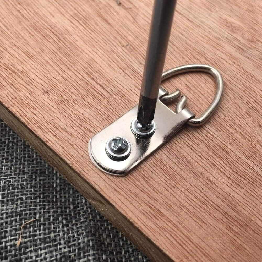 50 Pack Heavy Duty Steel D-Ring Picture Hangers with Screws for Hanging Clock Paintings Artwork Picture Frame Hook Photo Mirrors - Pro Quality Double Hole D-Rings image number 6