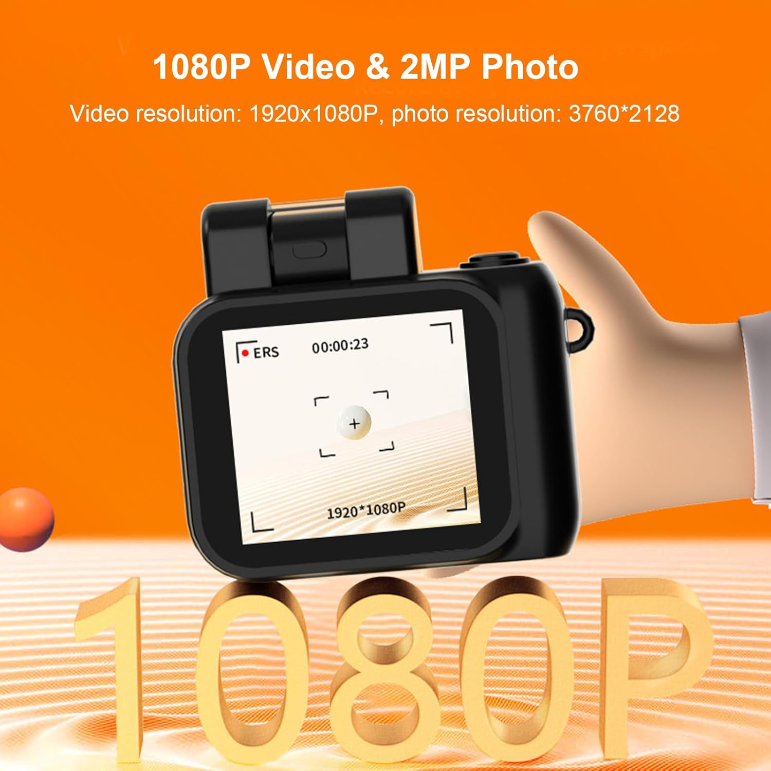 Mini Keychain Camera, 1080P 2MP Small Thumb Sized Camera Keychain with Charger Station, Tiny Video Camcorder, with LED Flash image number 6