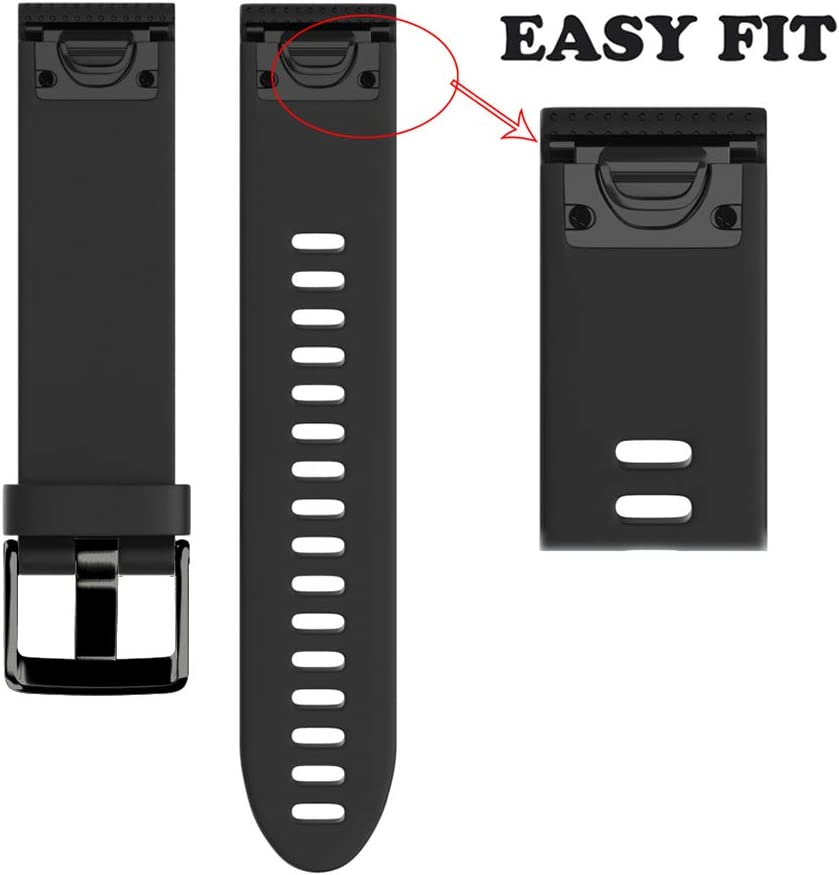 ANCOOL Compatible with Fenix 5S Bands 20Mm,Quick Release Soft Silicone Strap for Fenix 6S/Fenix 6S Pro/Fenix 5S plus Smart Watch-Black - Navy Blue image number 3