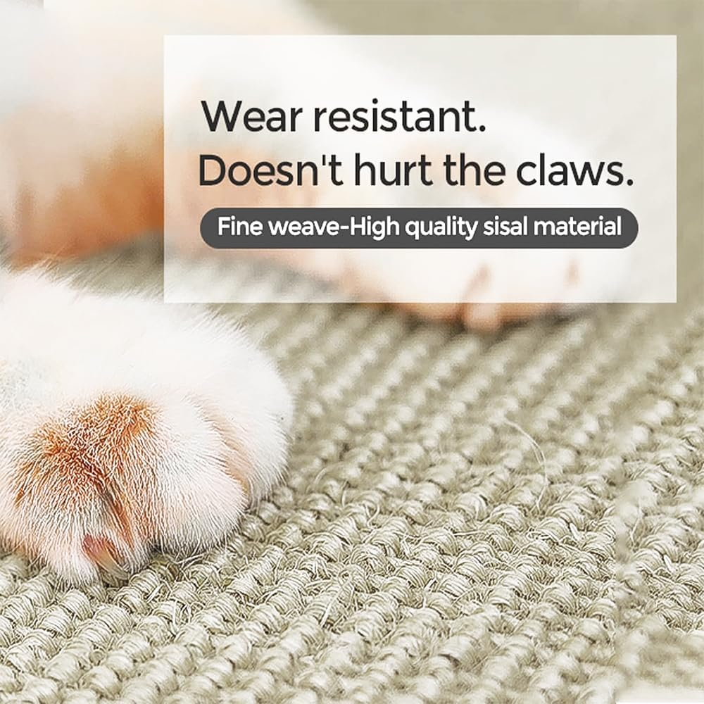 GIGIIS Pack of 2 Cat Scratching Mat, 50 X 25 Cm, Cat Scratching Mat, Self-Adhesive Scratching Mat, Cat Sisal Scratching Board, Wall Cat for Protects Furniture, Sofa, Door image number 5