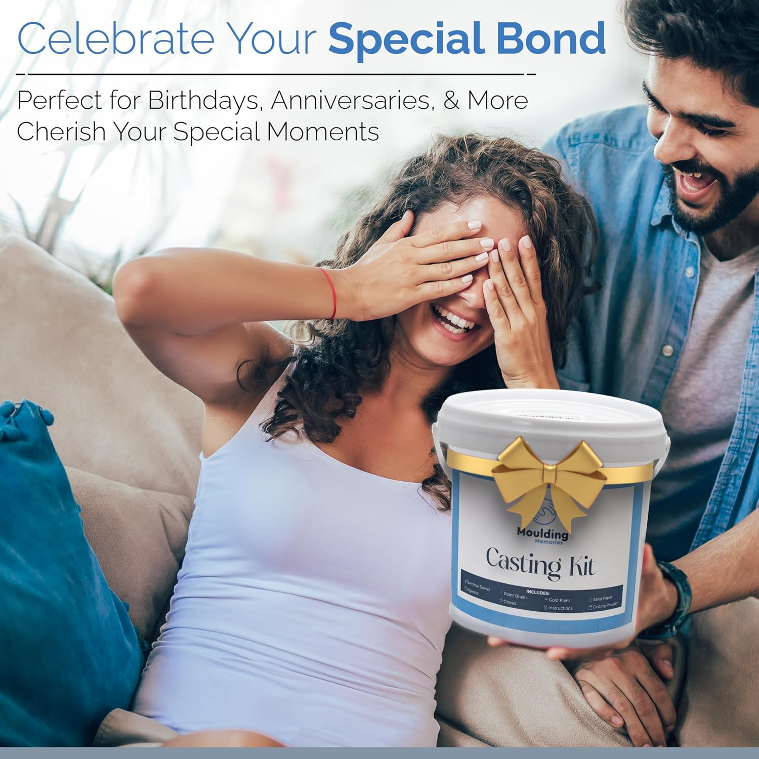 Moulding Memories 3D DIY Hand Casting Kit for Couples, Babies, Kids, or Adults with Plaster, Alginate, Paint, Brush, and Cast Accessories, Family Memory Keepsake, Complete Home Kit image number 4