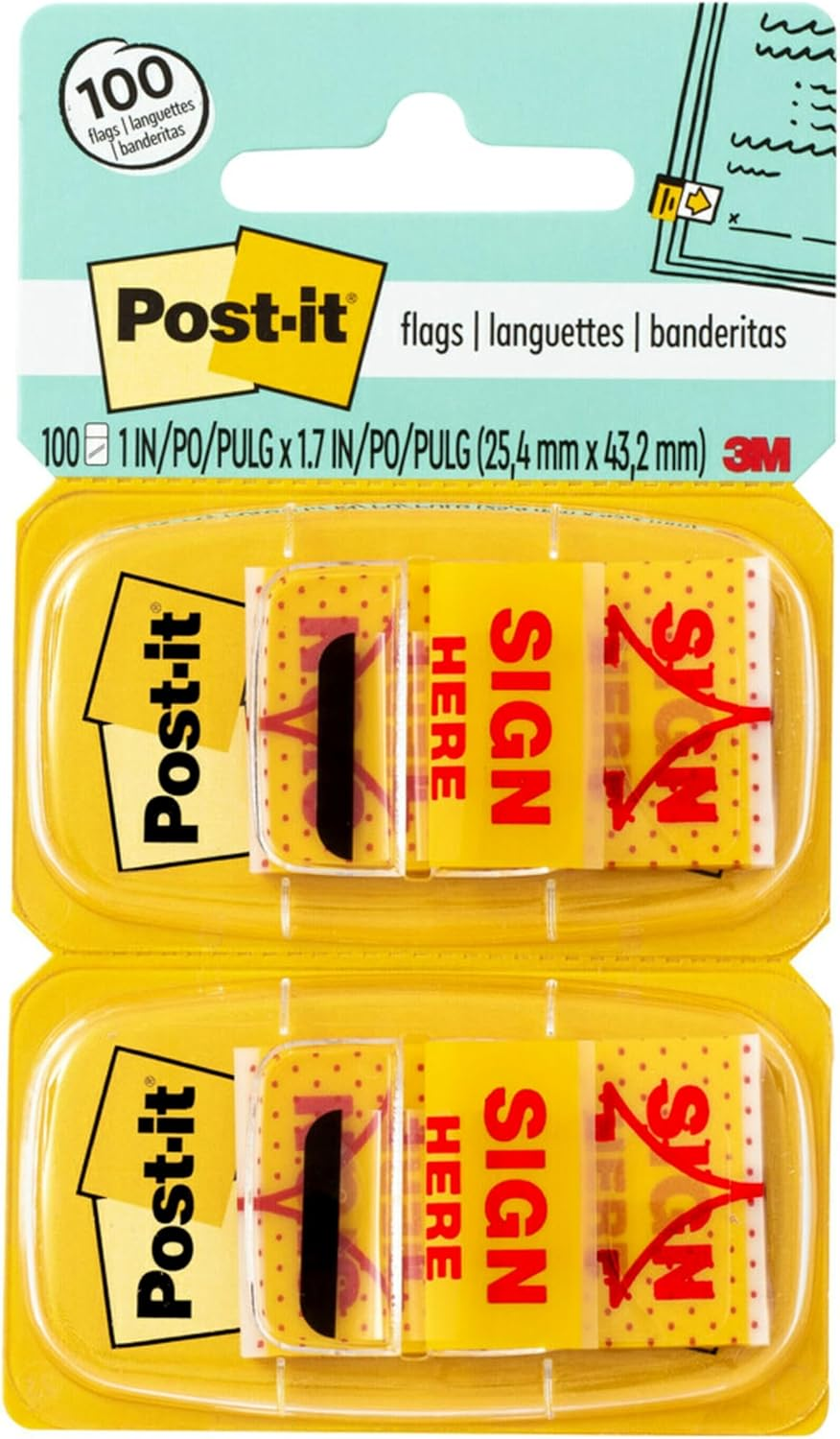 Post-It Flags Sign Here 25.4Mm X 43.2Mm 680-SH2