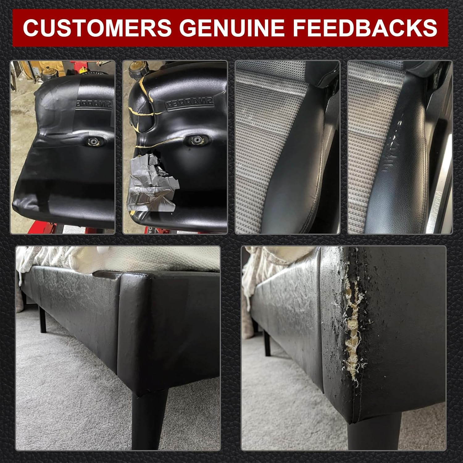 Leather Repair Patch Tape Kit, Self Adhesive Leather Repair for Furniture, Couch, Sofa, Car Seats,Office Chair,Vinyl Repair Kit. image number 3