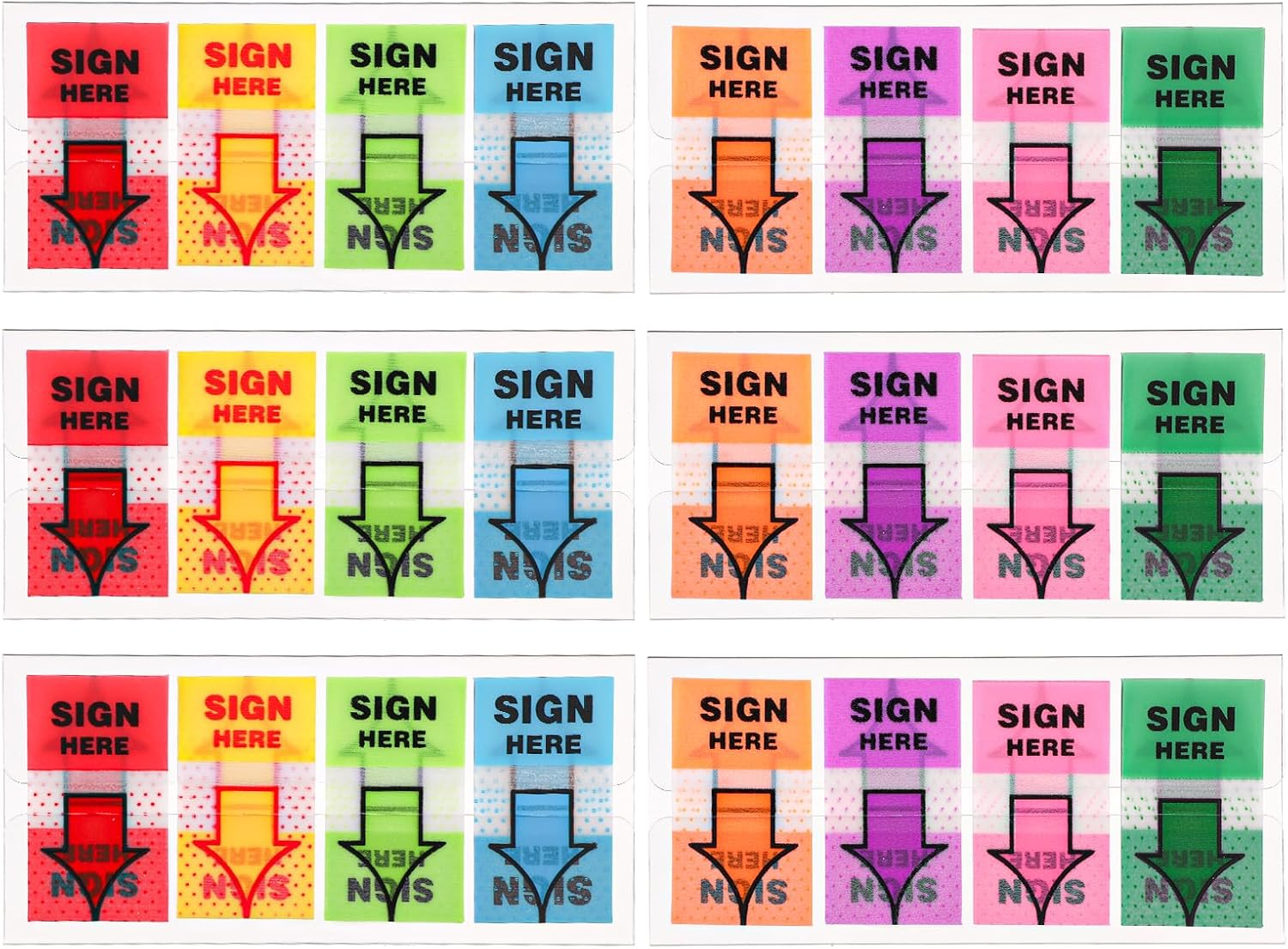 600Pcs/6 Packs Sign Here Tabs, Arrow Labels Stickers Sticky Signature Tags Adhesive Message Flags for Documents Notebooks Home Office School Supplies image number 4