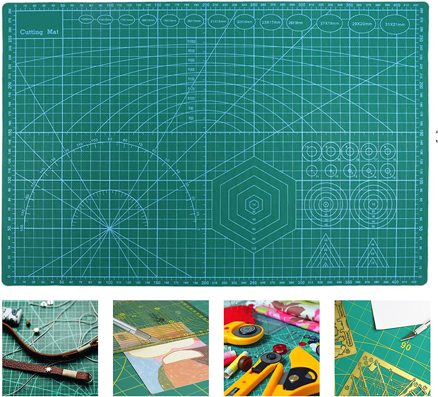 Self Healing Colourful Cutting Mat A3(45X30Cm), Great for Scrapbooking, Quilting, Sewing and All Arts & Crafts Projects A3 image number 2