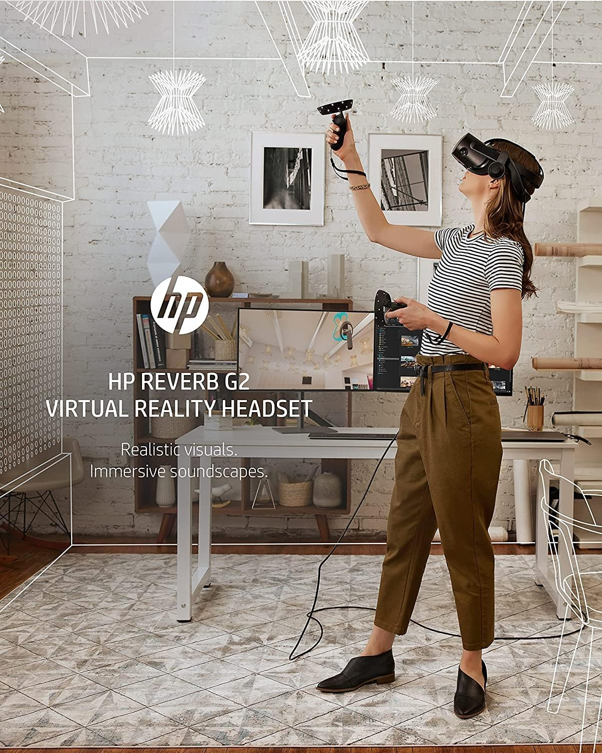HP 2022 Newest Reverb G2 Virtual Reality Headset for Windows 10, Compatible with PC, Black image number 2