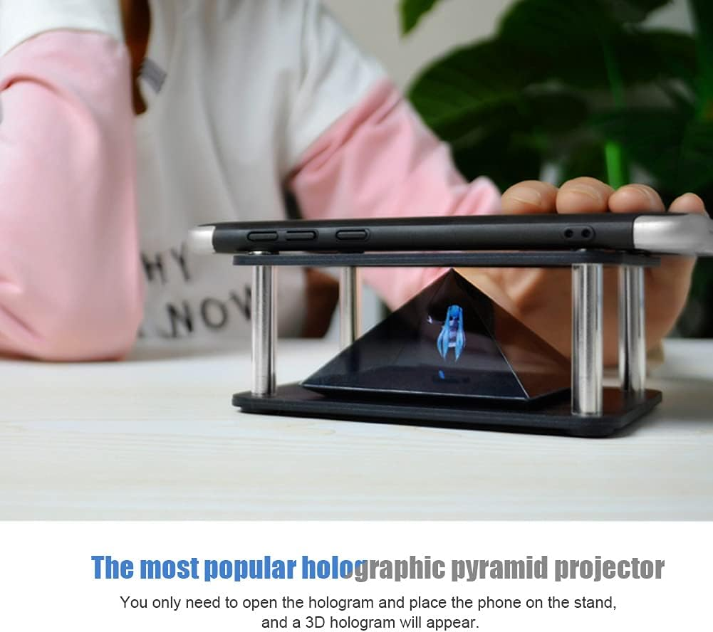 Smartphone Hologram, 360&deg; Image 3D Hologram Pyramid Display Projector, 3D Holographic Display Stands, for Corporate Product Display, Cartoon Interaction, Etc (Cylindrical) image number 6