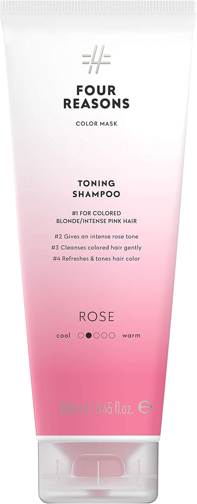 FOUR REASONS Colour Mask Shampoo - Sulphate Free Tint Purple Shampoo for Blonde Hair - Colour Depositing Pearl Blonde Shampoo, Vegan, 8.5 Oz (Pearl Blonde)