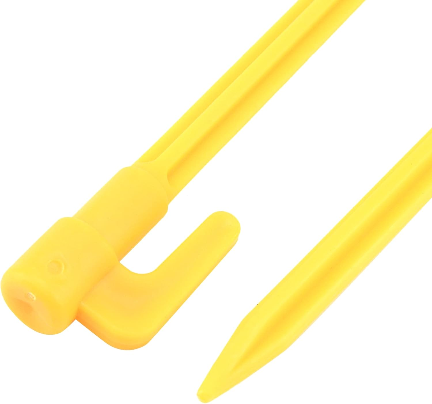 Pastlla 20Pcs Heavy Duty Plastic Landscape Edging Stakes Plant Support Lawn Stake Durable Tent Pegs Spike Hook for Outdoor Activities Garden Camping Yellow - Yellow image number 6