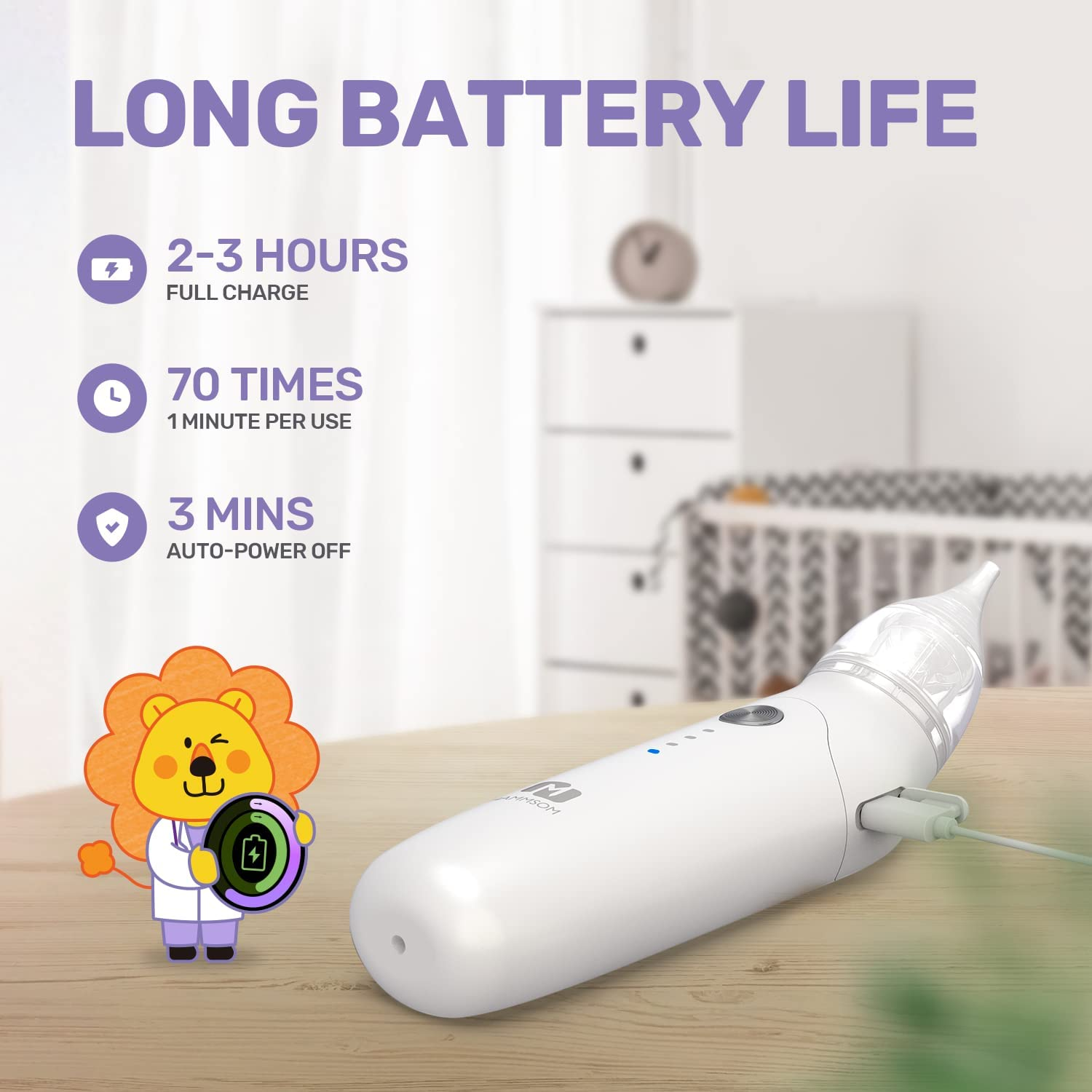 Electric Nasal Aspirator for Baby Nose Sucker,3 Different Nose Suction Nozzles, 3 Modes Snot Sucker for Baby, Deeply Nose Cleaner the Booger / Mucus / Snot,Babies Toddlers Newborn Essentials (White)