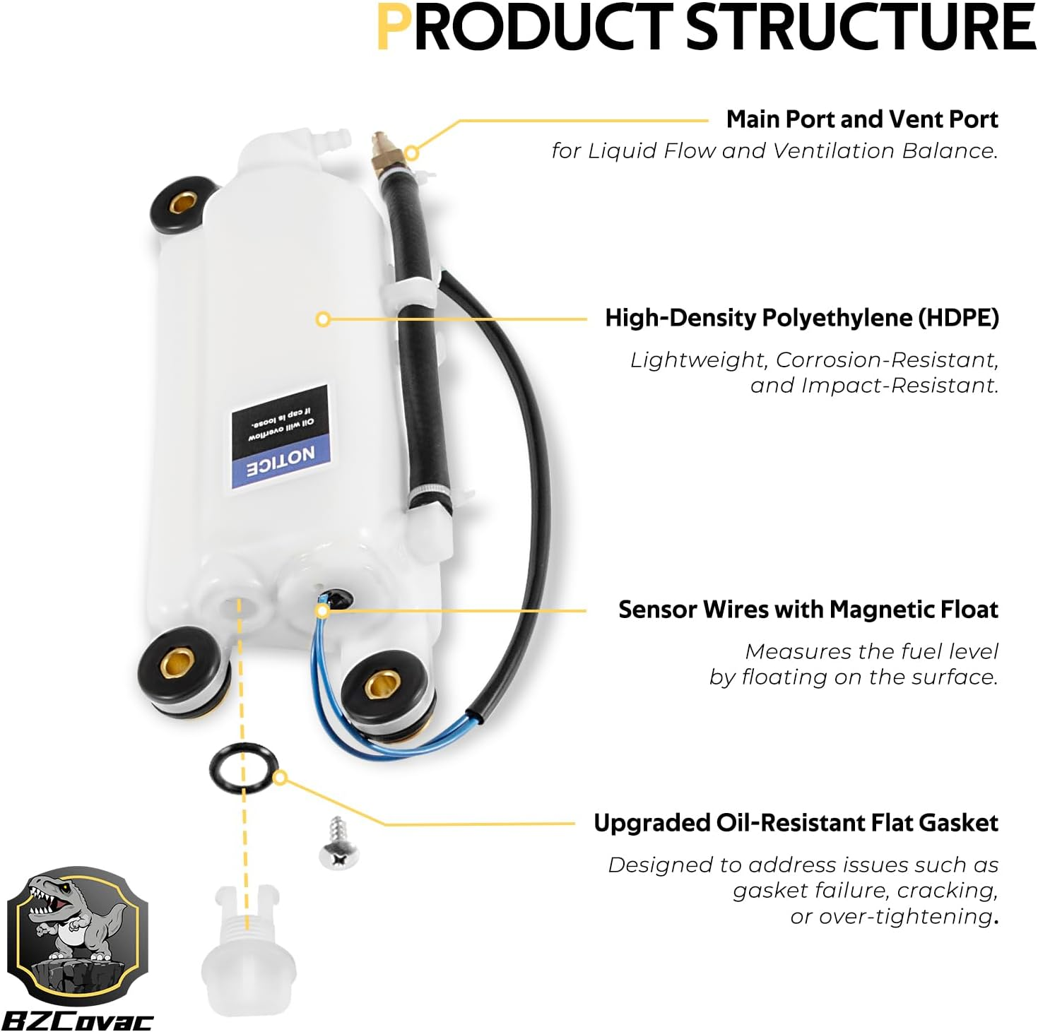 833069T9 Oil Tank for Mercury Optimax and EFI Outboard Engines, 1200-8M0063190 Oil Reservoir image number 5