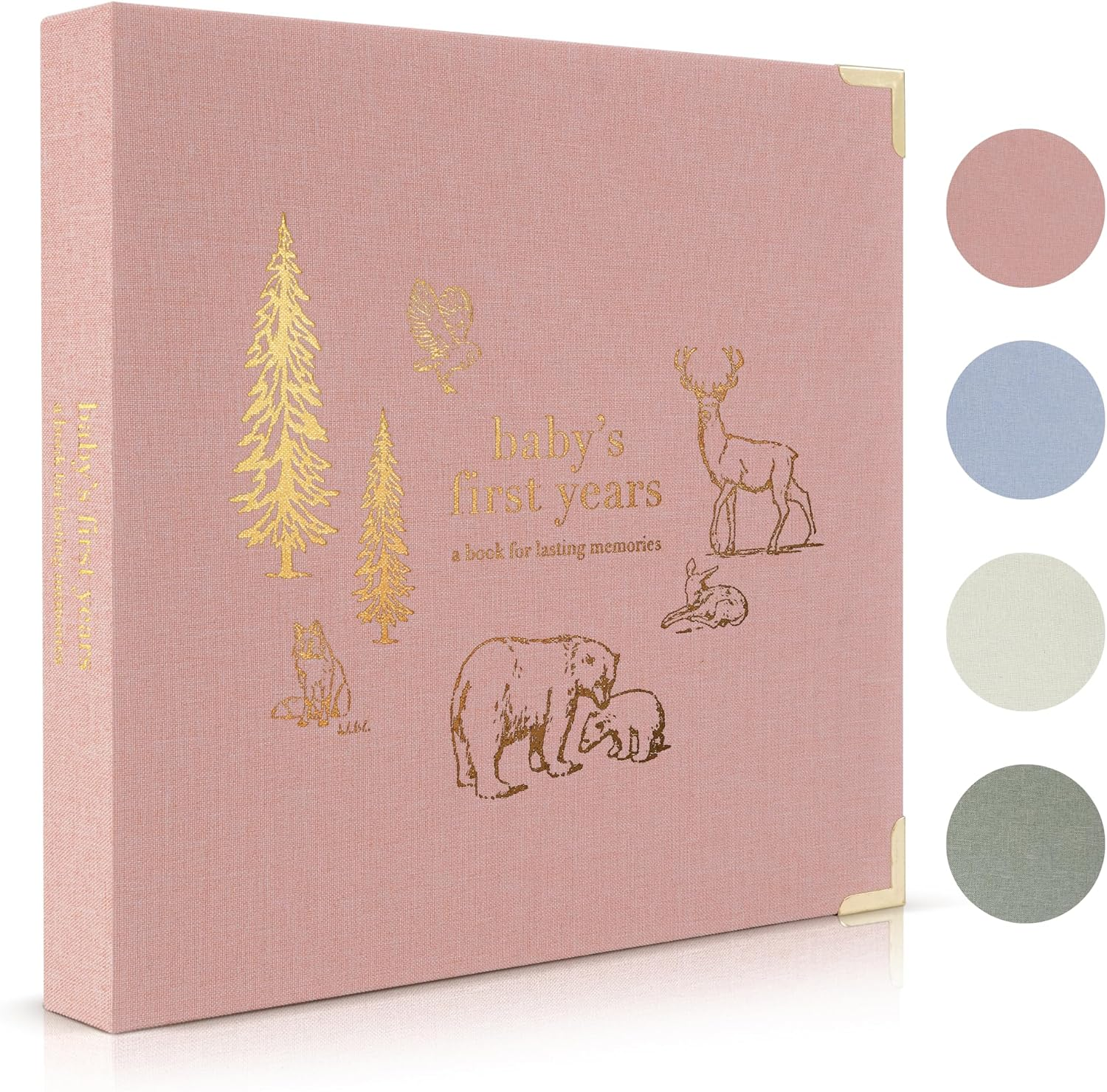 Keepsake Baby Memory Book for Boys and Girls &ndash; Timeless First 5 Year Baby Book &ndash; Gender Neutral Sage Baby Journal Scrapbook or Photo Album - a Milestone Book to Record Every Event from Birth to Age 5