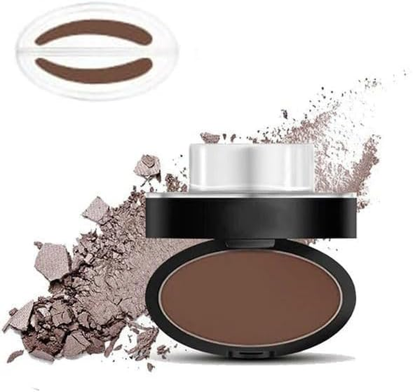 Deluxe Browpro Stamp Set, Waterproof Eyebrow Powder Seal for Perfect Natural Shape - Tinting Coloring Kit (Light Brown Rounded) - Black Straight image number 4