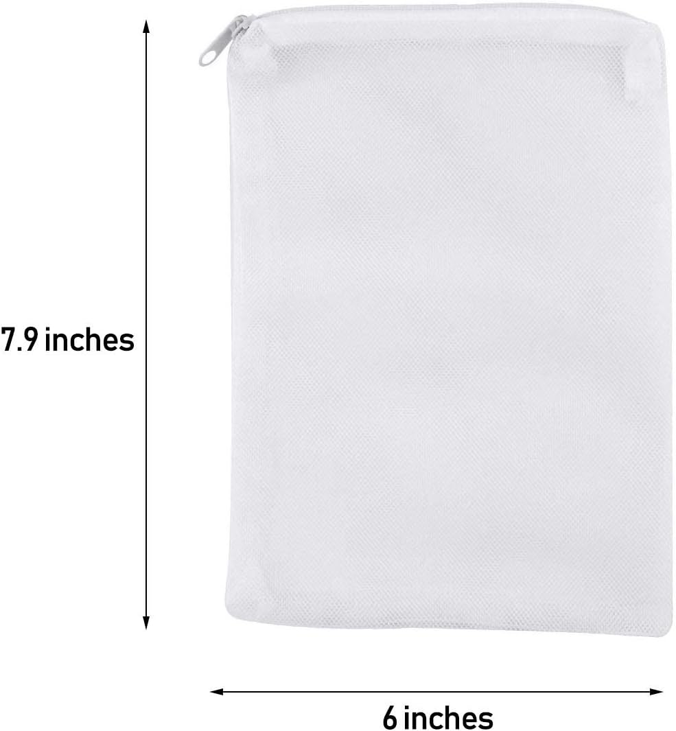 Onwon 10 Pieces Aquarium Filter Bags Fish Tank Media Mesh Filter Bags Net Bag with Zipper for Charcoal Pelletized Remove Activated Carbon, Biospheres, Ceramic Rings image number 2